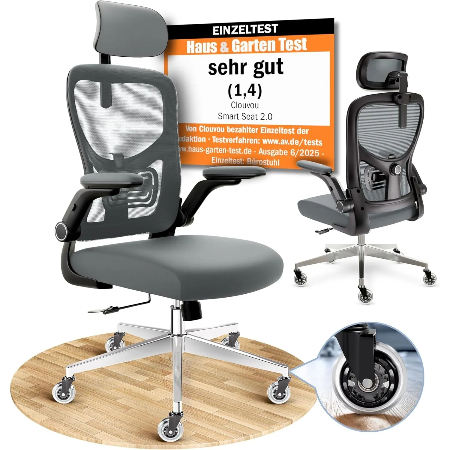CLOUVOU SmartSeat Bürostuhl Ergonomisch [TESTSIEGER]