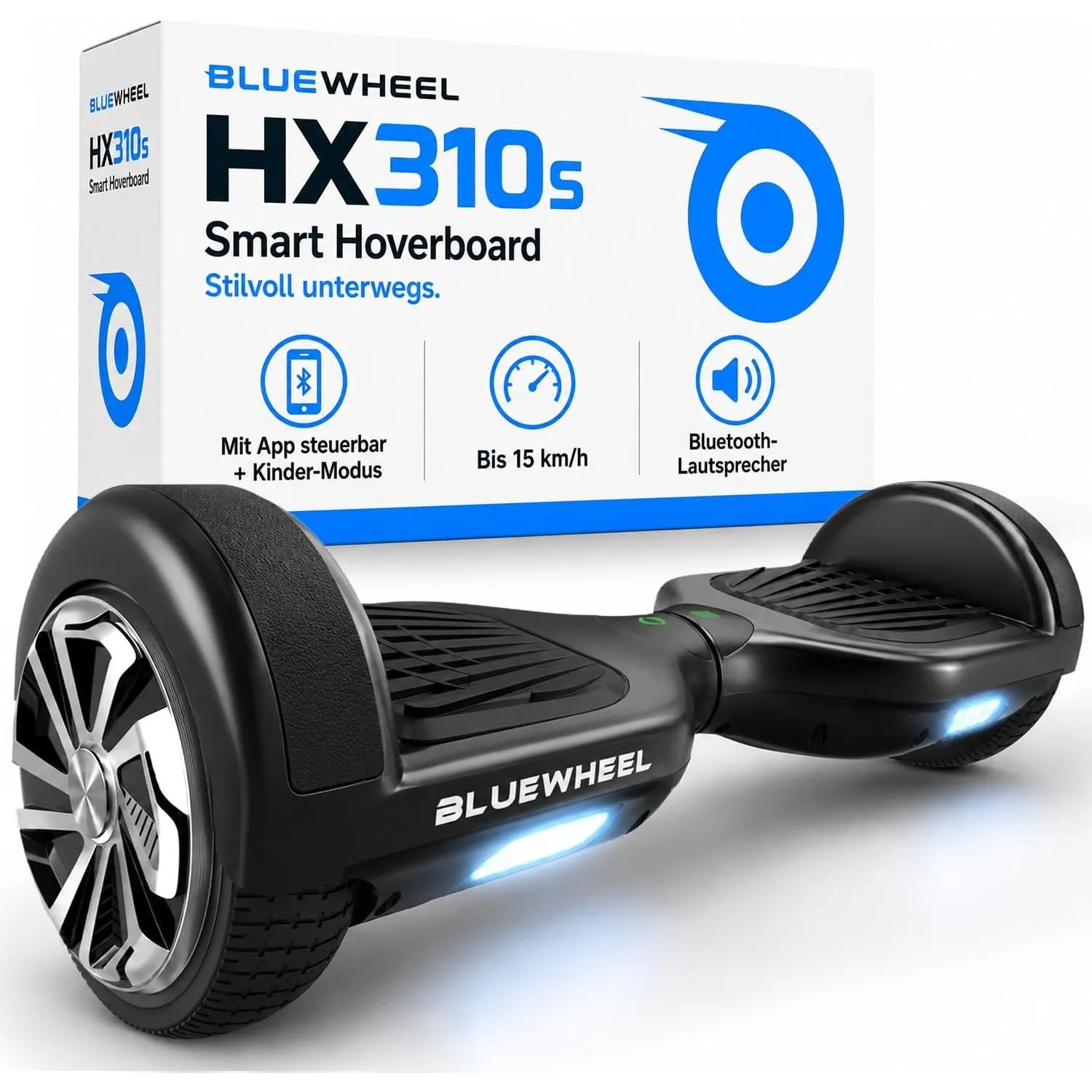 Bluewheel HX310s Hoverboard 6,5 Zoll, 700W Dual Motor, Bluetooth, App, LED