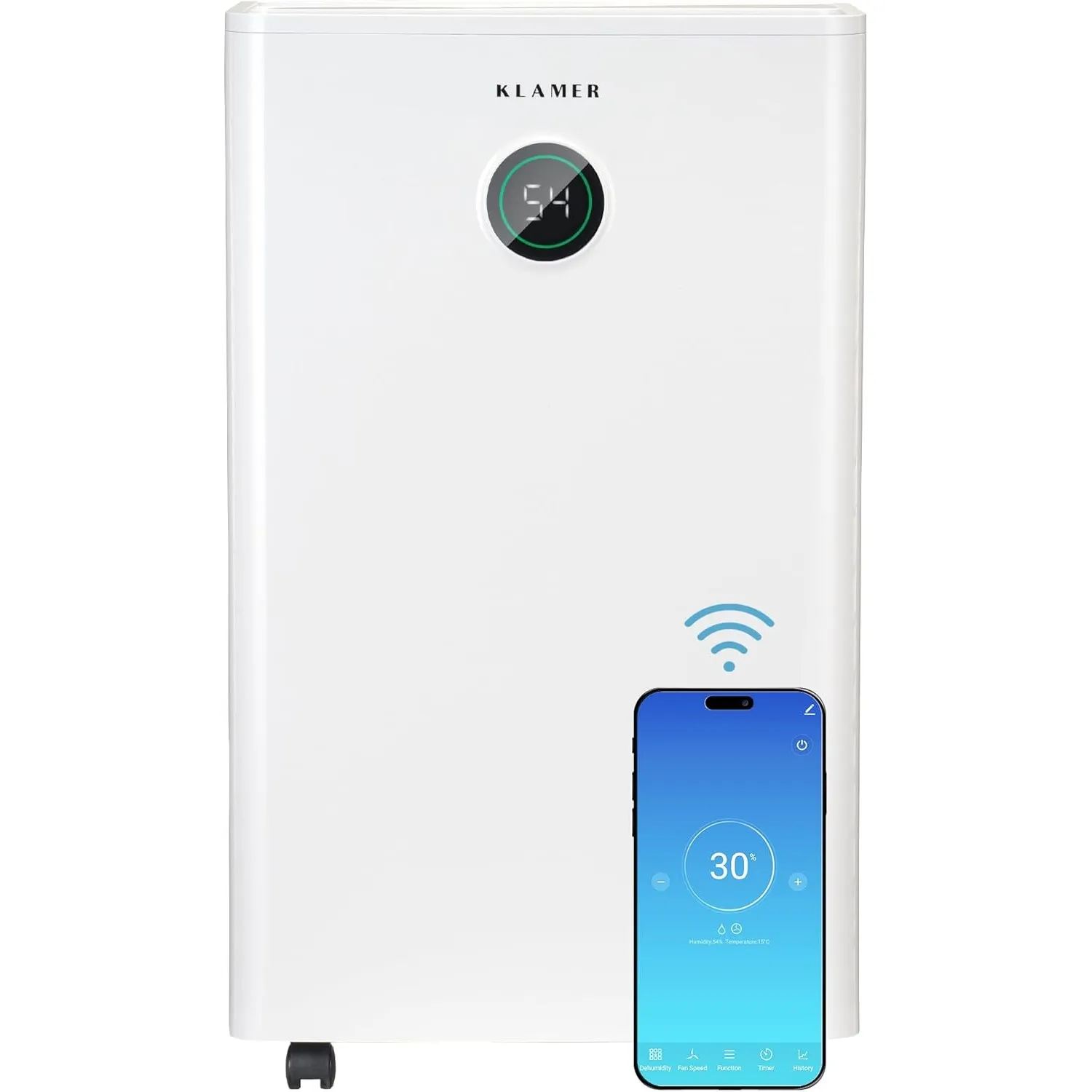 KLAMER Luftentfeuchter elektrisch 25L in 24h mit 5,5L Tank – Leiser, energieeffizienter Raumentfeuchter mit Smart Senso…