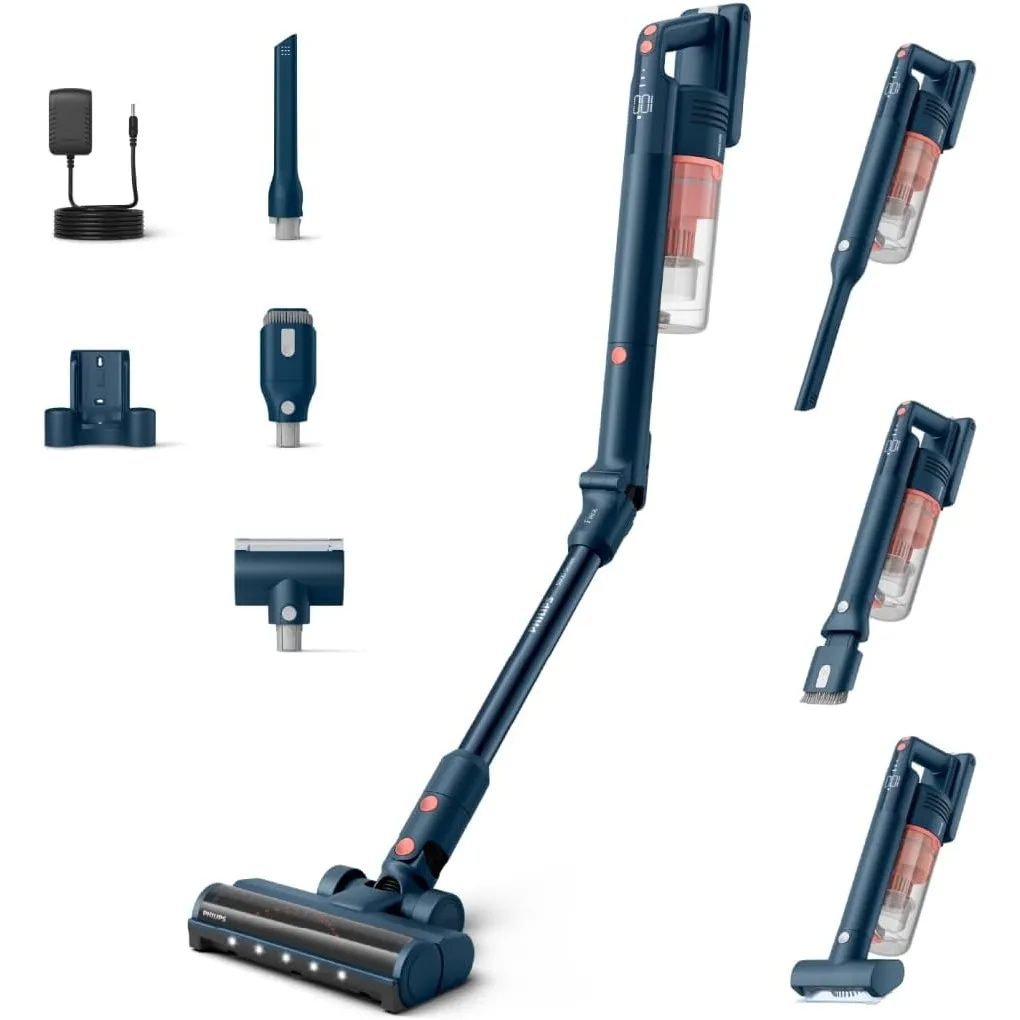 PHILIPS SpeedPro Max Flex Akku-Staubsauger, Blau, 60 Min. Laufzeit