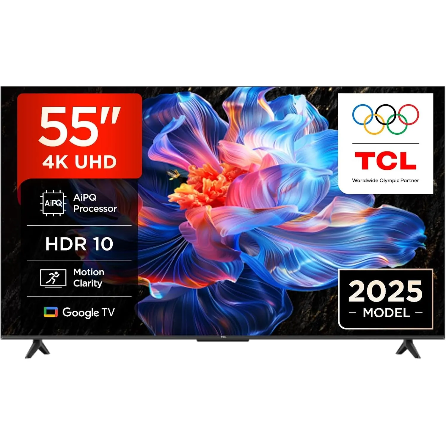 TCL 55V6C 55 Zoll Direct LED TV, 4K HDR Fernseher, Smart TV mithilfe von Google TV (Dolby Audio, Motion Clarity, Kompat…