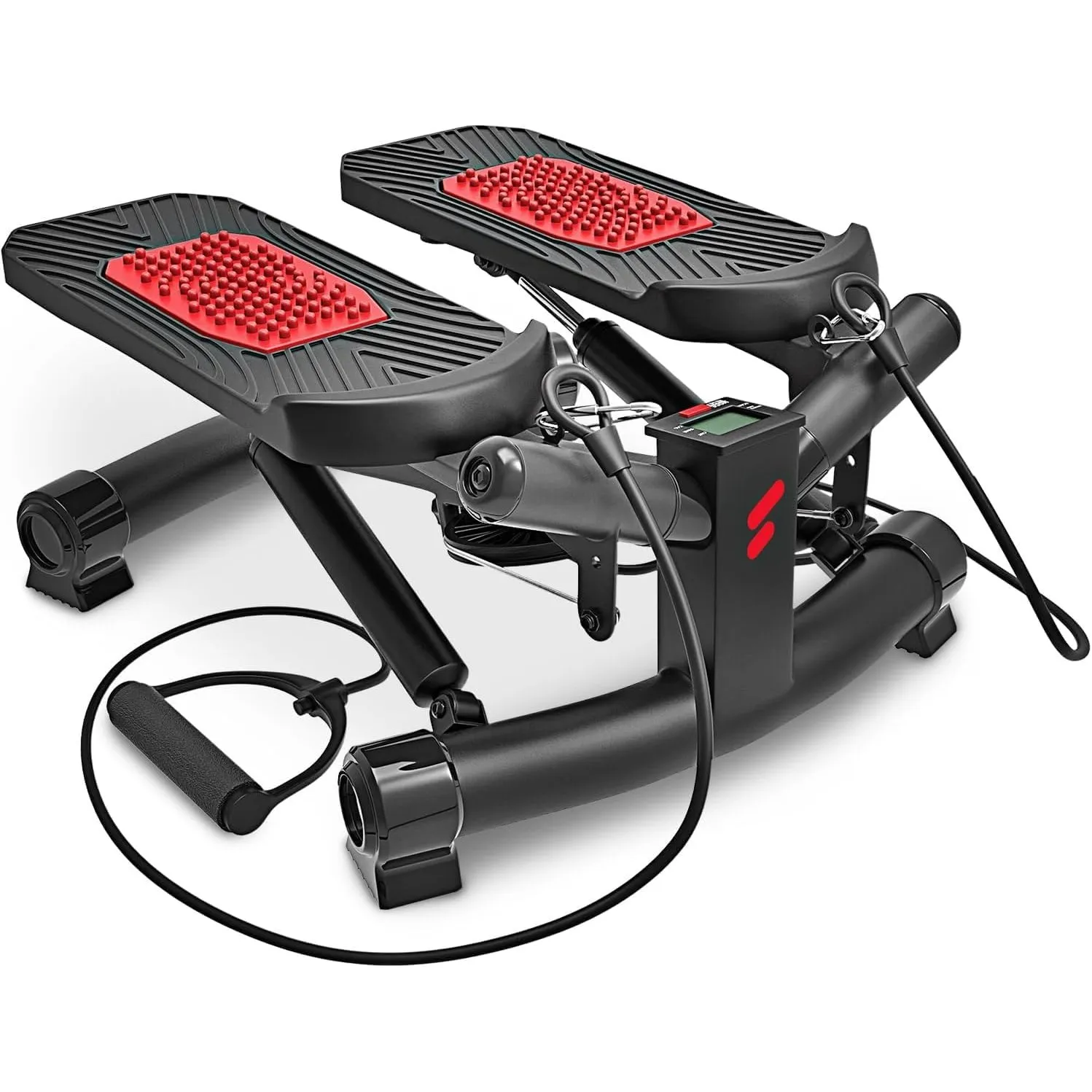 Sportstech STX300 2in1 Mini Stepper für Zuhause mit Power Ropes, Up-Down & Twist Stepper, Widerstand einstellbar, LCD D…