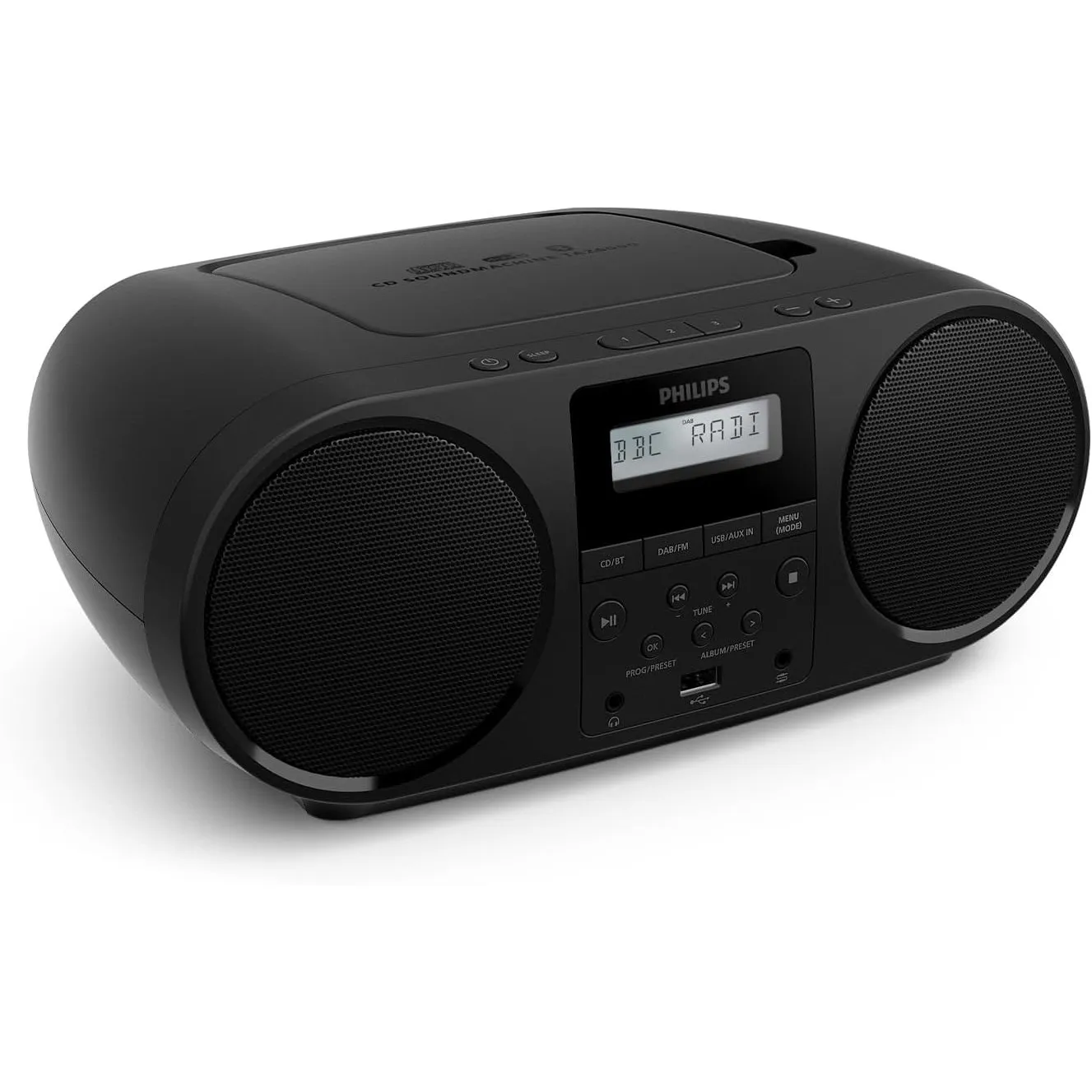 Philips TAZ6000 Multifunktions-CD-Spieler mit DAB+-/FM-Radio, Bluetooth 5.4, USB, Dynamic Bass und 3,5 mm Kopfhörerbuch…