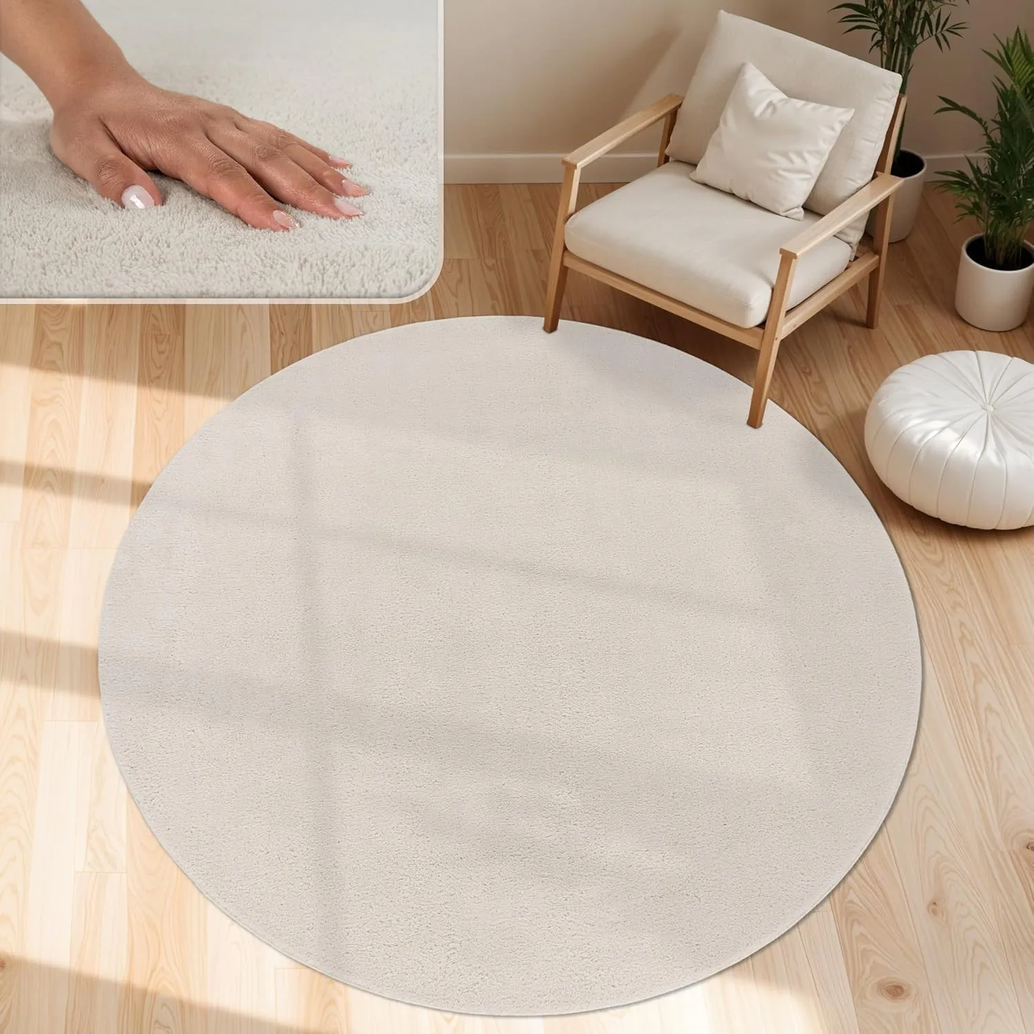 Paco Home Moderner Kuscheliger Wohnzimmer Teppich Kurzflor waschbar flauschig Weich Einfarbig Felloptik zeitlos stilvol…