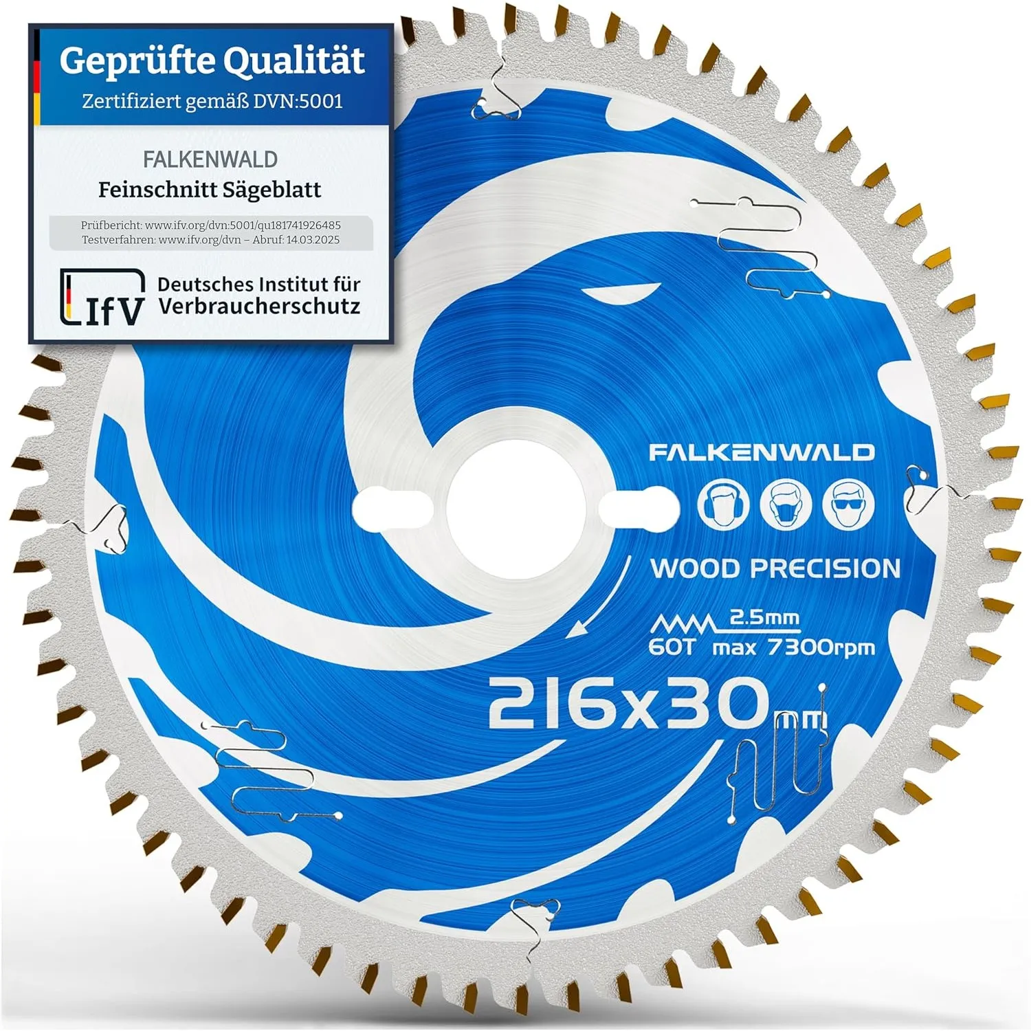 FALKENWALD® Sägeblatt 216x30 mm Holz Precision - Kompatibel mit Metabo KGS 216 M, Bosch GCM 8 SDE, PCM 8S Kappsäge - HM…