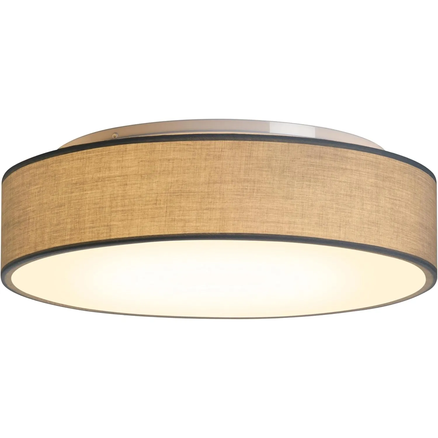 Zedelmaier Deckenlampe Stoff Rund 50cm E27x3 max.40W Deckenleuchte Taupe Stoffschirm Wohnzimmer Schlafzimmer Küche Flur…