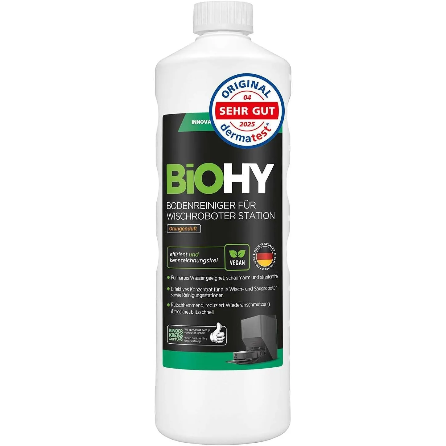 BiOHY Bodenreiniger für Wischroboter Station mit Orangenduft (1l Flasche)