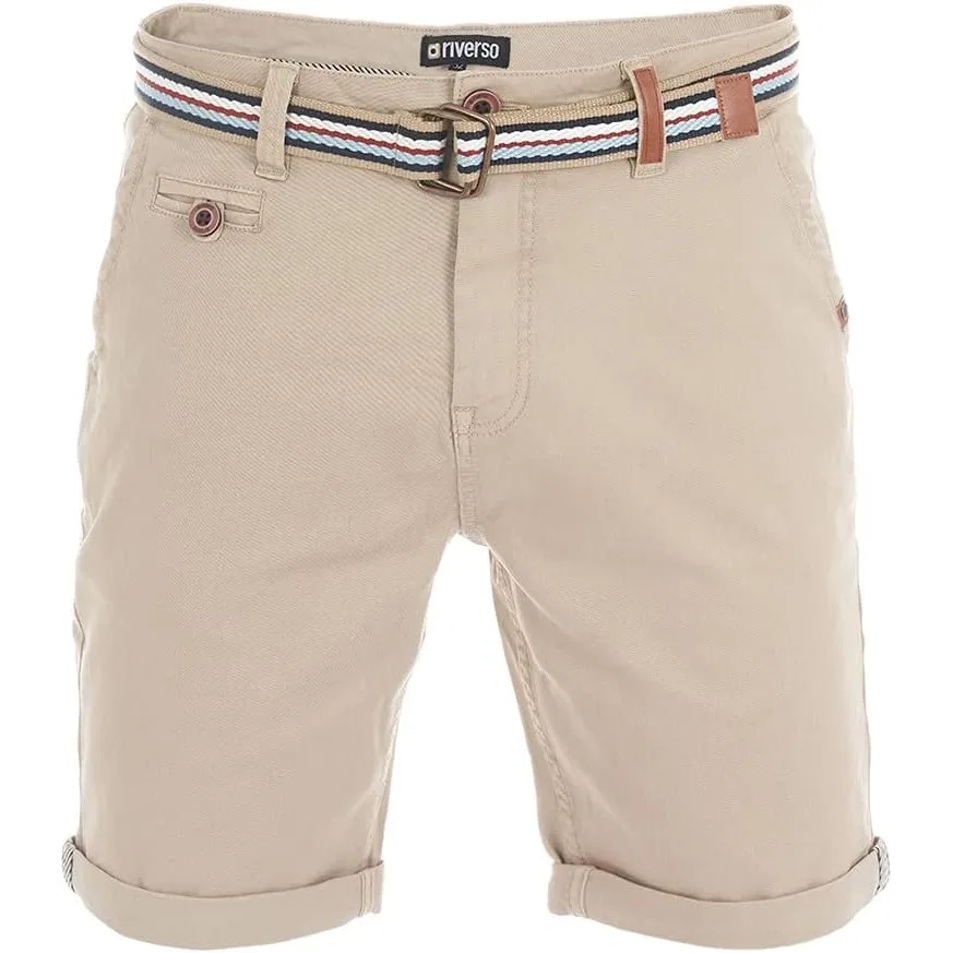 riverso Kurze Hosen Herren Chino Shorts Kurz mit Gürtel Regular Fit RIVKlaas Chinoshorts Bermuda Stretch Grün Rot Blau …