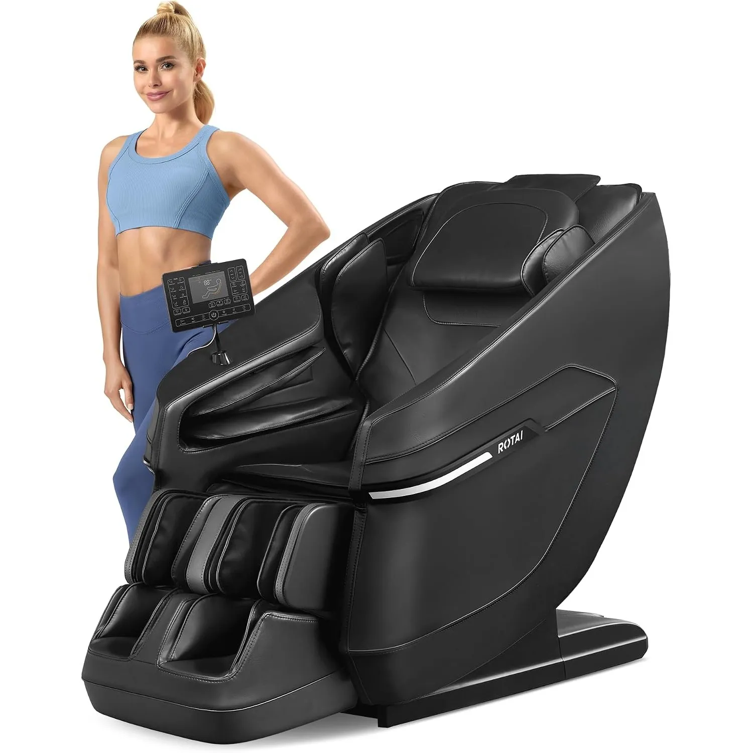ROTAI 3D Massagesessel Zero Gravity mit Fußrollen für Rücken & Beine (APP)
