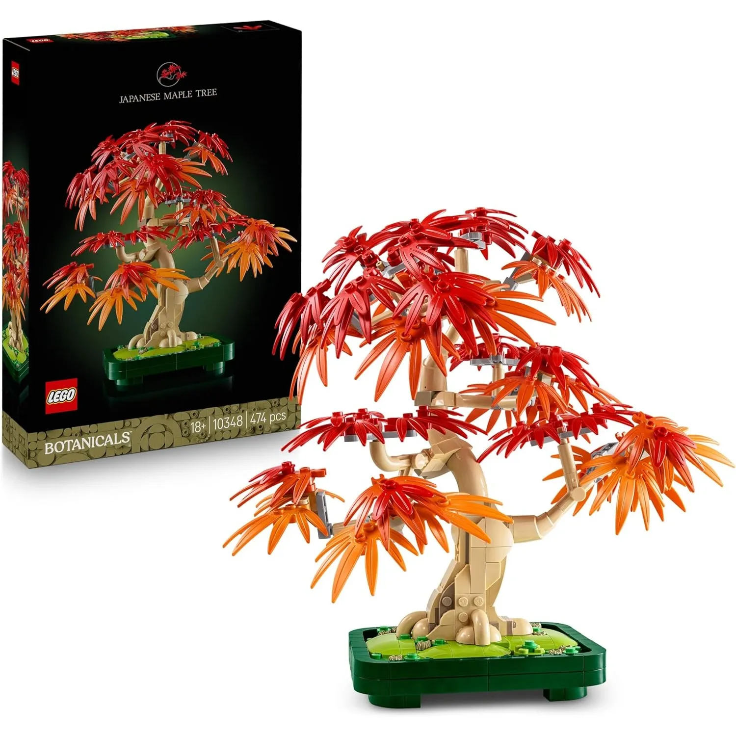 LEGO Botanicals Japanischer Roter Ahorn - Bonsai-Baum - Kunstpflanzen Set mit roten und orangefarbenen Blättern sowie e…