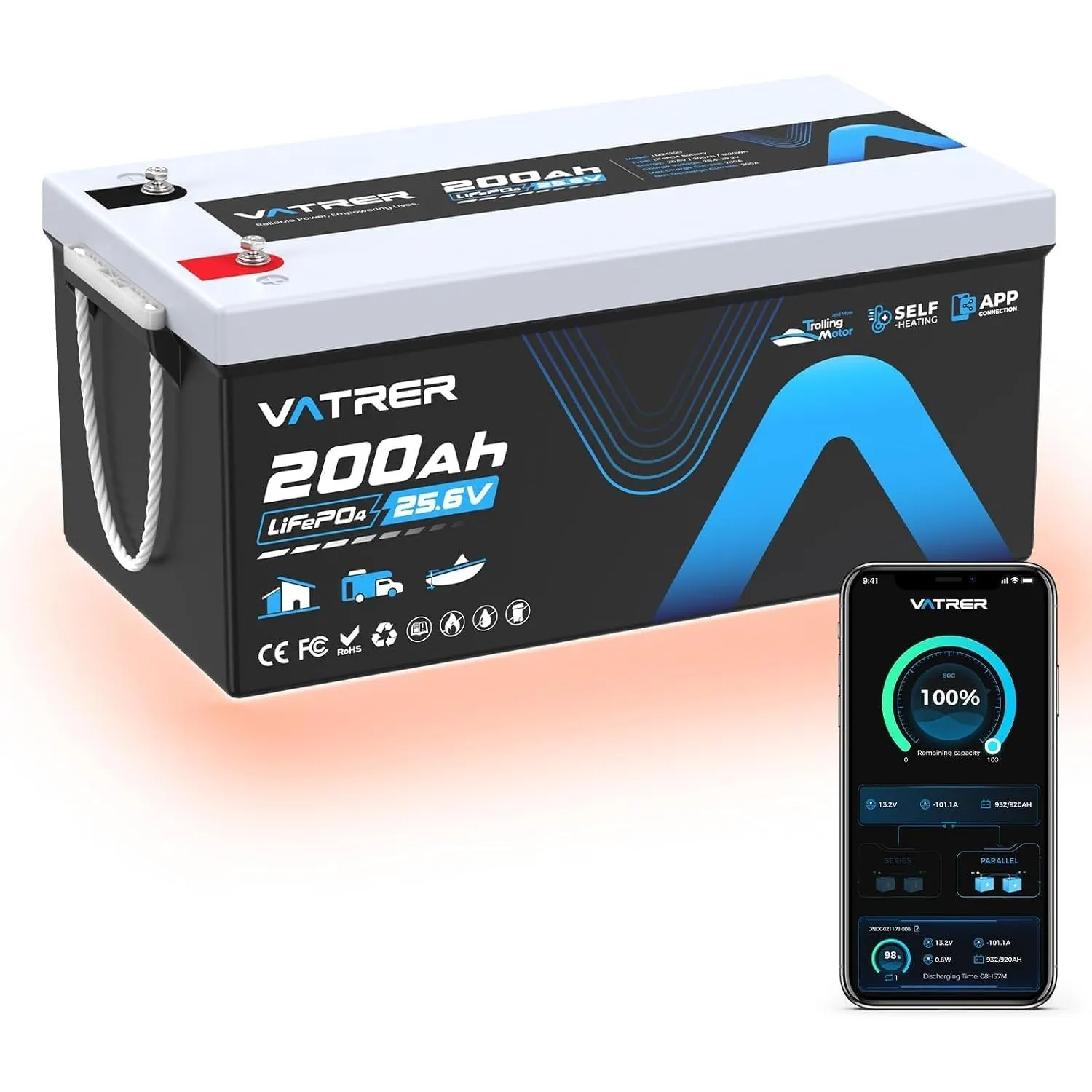 VATRER POWER 24V 200Ah LiFePO4 Batterie mit Selbstheizung