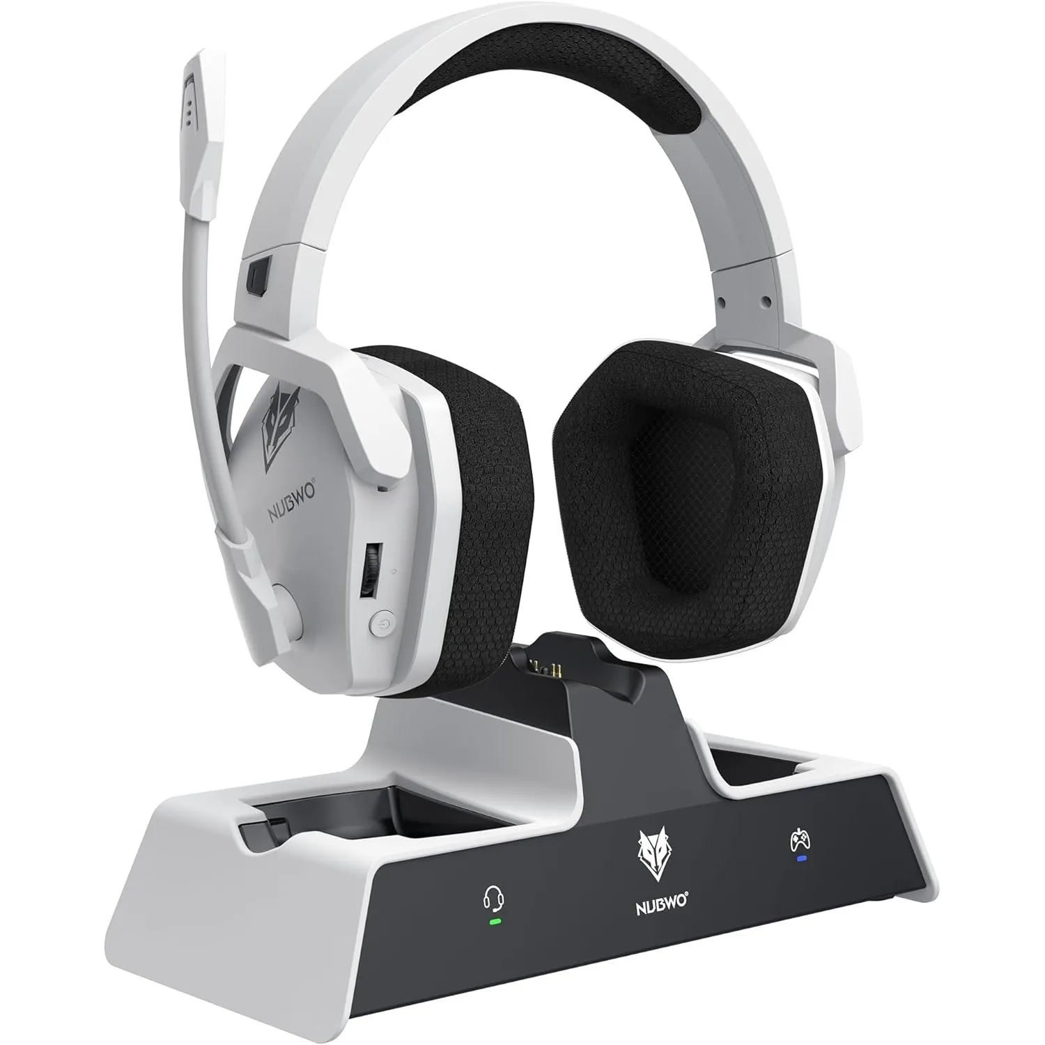 NUBWO G06 Pro Wireless Gaming Headset mit Ladestation für Headset und PS5 Controller, 17ms Niedrige Latenz, 120 Stündig…