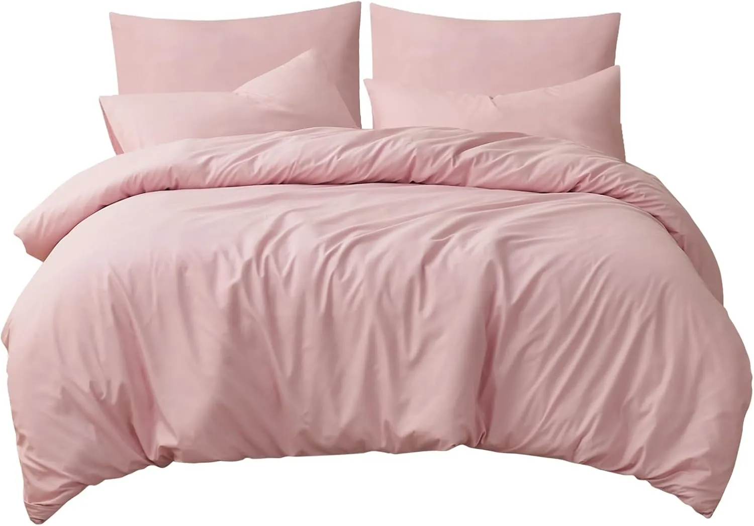 RUIKASI Bed Linen 200 x 220 cm Pink 3-Piece - Light Pink Microfibre Bed Linen Sets Oeko-Tex, Duvet Covers 200 x 220 cm …