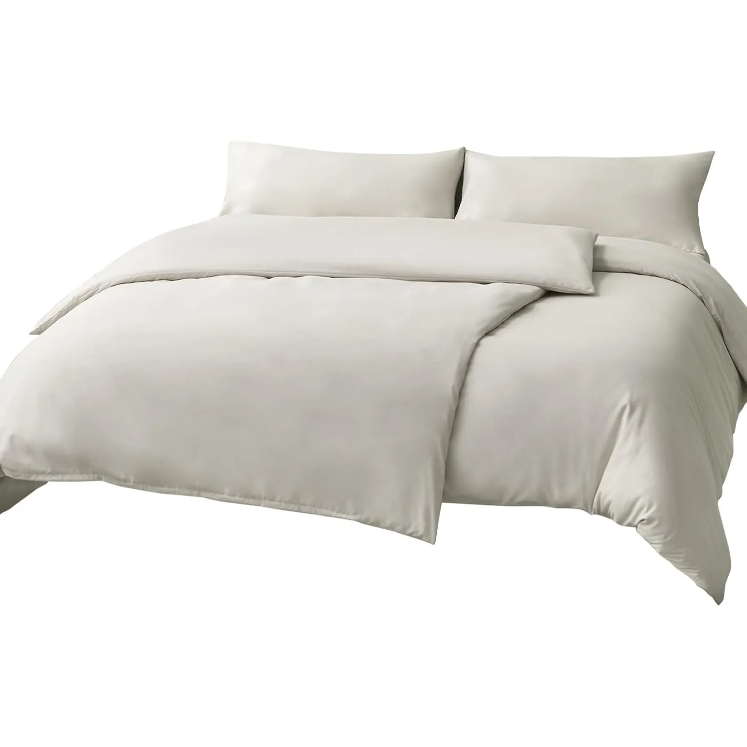 RUIKASI Bettwäsche 135x200 4teilig Beige - Polyester Mikrofaser Bettwäsche-Sets Oeko-TEX, 2 Bettbezüge 135x200cm + 2 Ki…