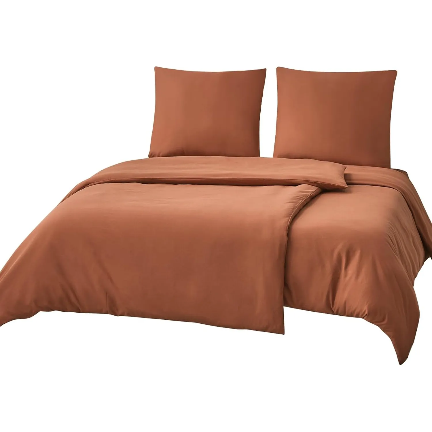 RUIKASI Bettwäsche 135x200 Orange 4teilig - Polyester Mikrofaser Bettwäsche-Sets Oeko-TEX, 2 Bettbezüge 135x200cm + 2 K…
