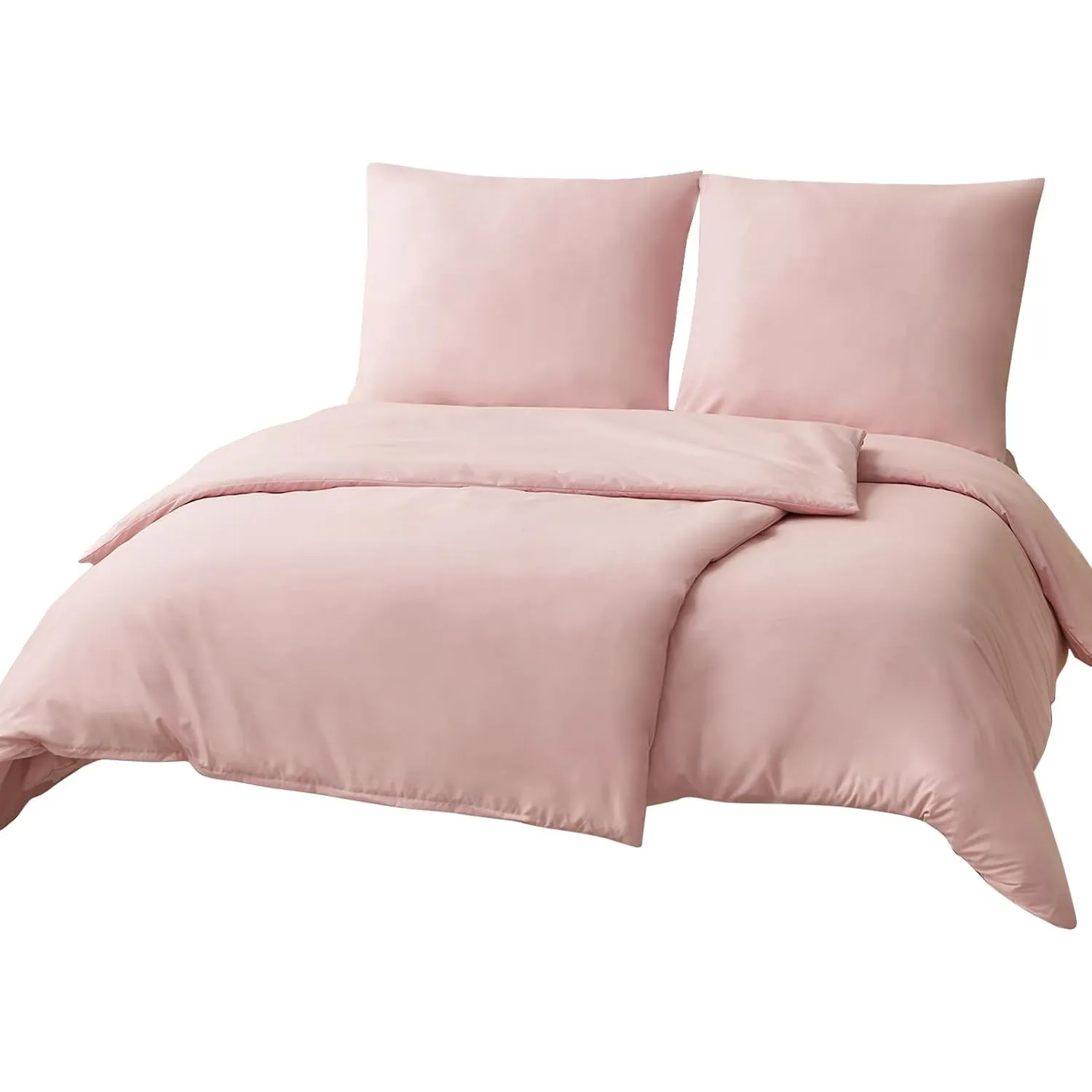 RUIKASI Bettwäsche 135x200 Rosa 4teilig - Hellrosa Mikrofaser Bettwäsche-Sets Oeko-TEX, 2 Bettbezüge 135x200cm + 2 Kiss…