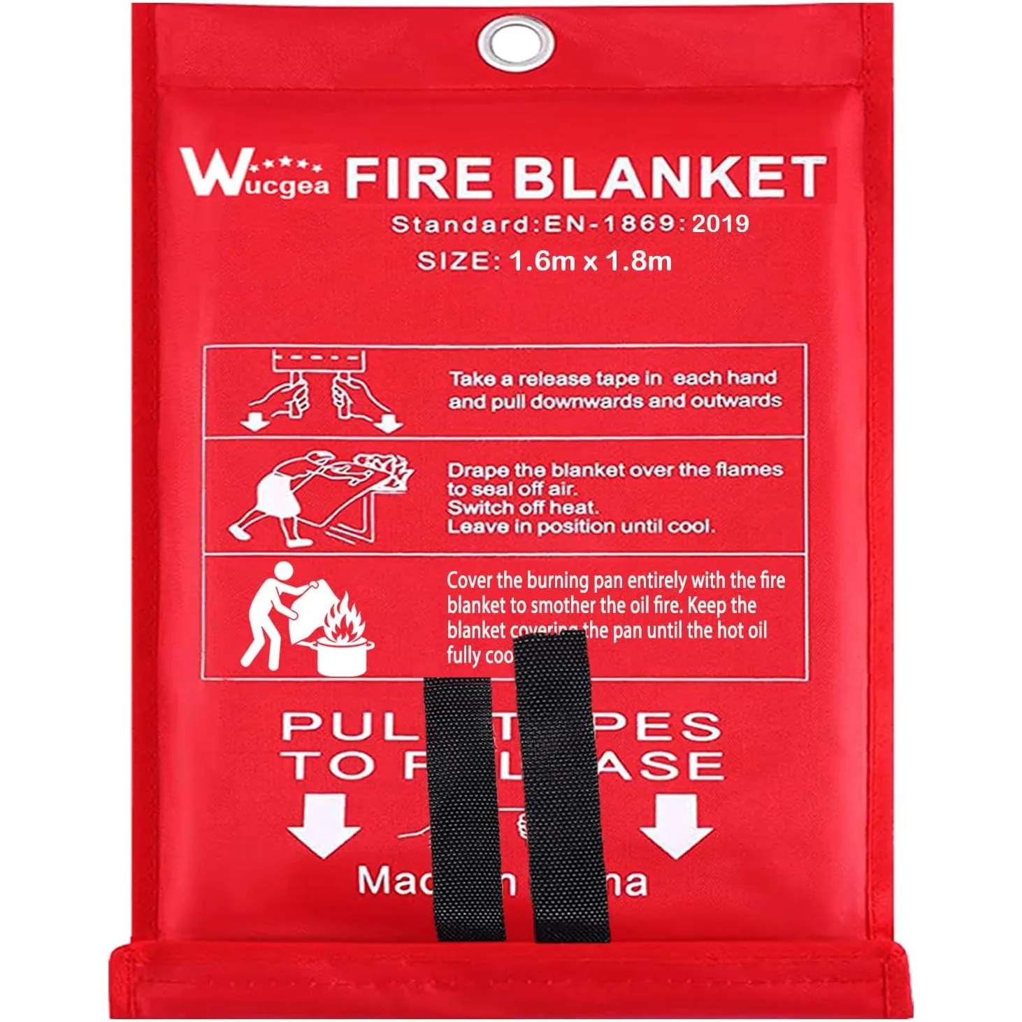 Löschdecke 160x180 für küche - Feuerlöschdecke DIN EN 1869:2019 Sicherheit Glasfaser Brandschutzdecke für Fettbrände Au…