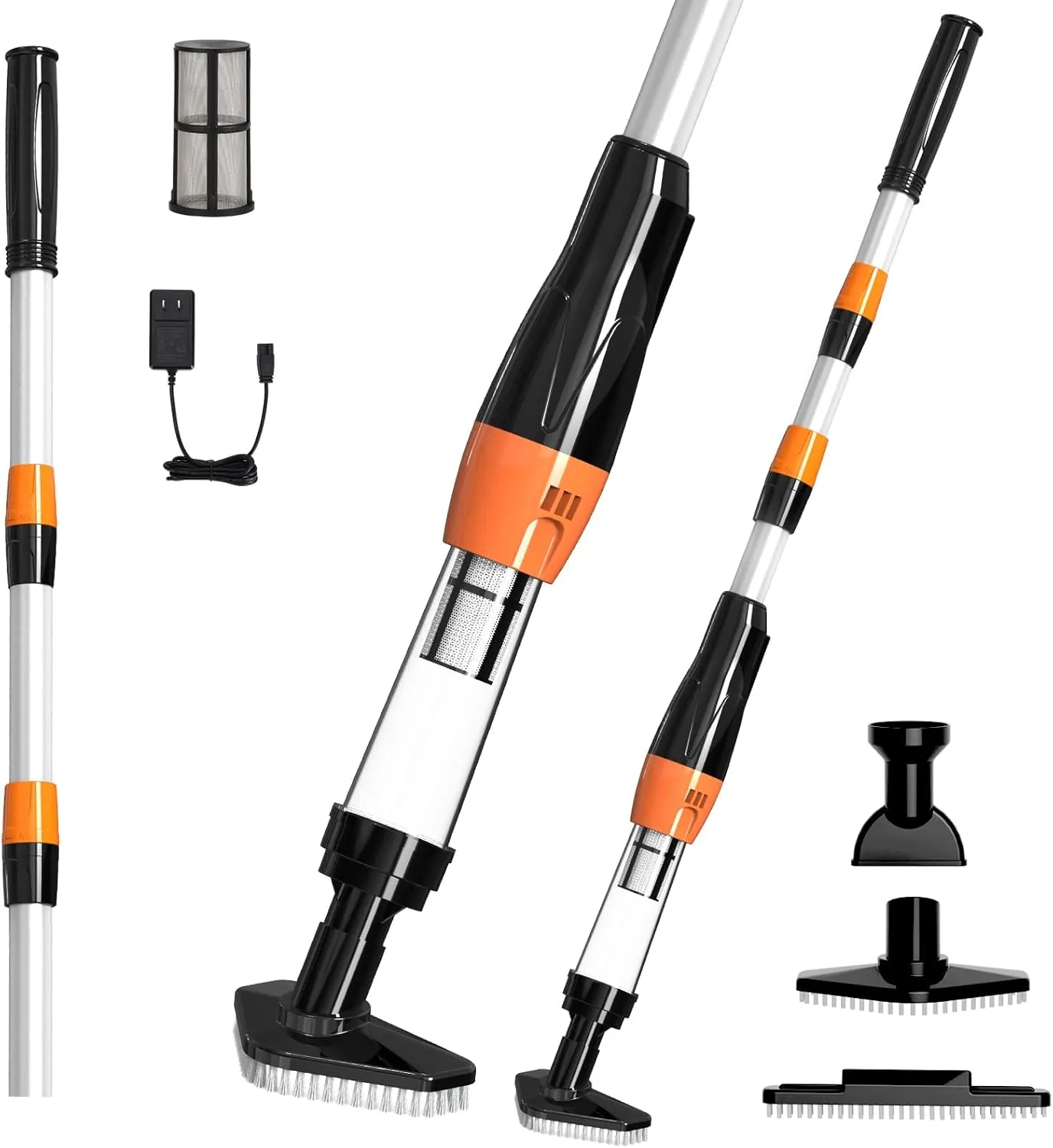 3 in 1 Pool Vacuum Cleaner with Battery, Pool Vacuum Cleaner Wireless, 90 Minutes Running Time Pool Cleaner with Telesc…