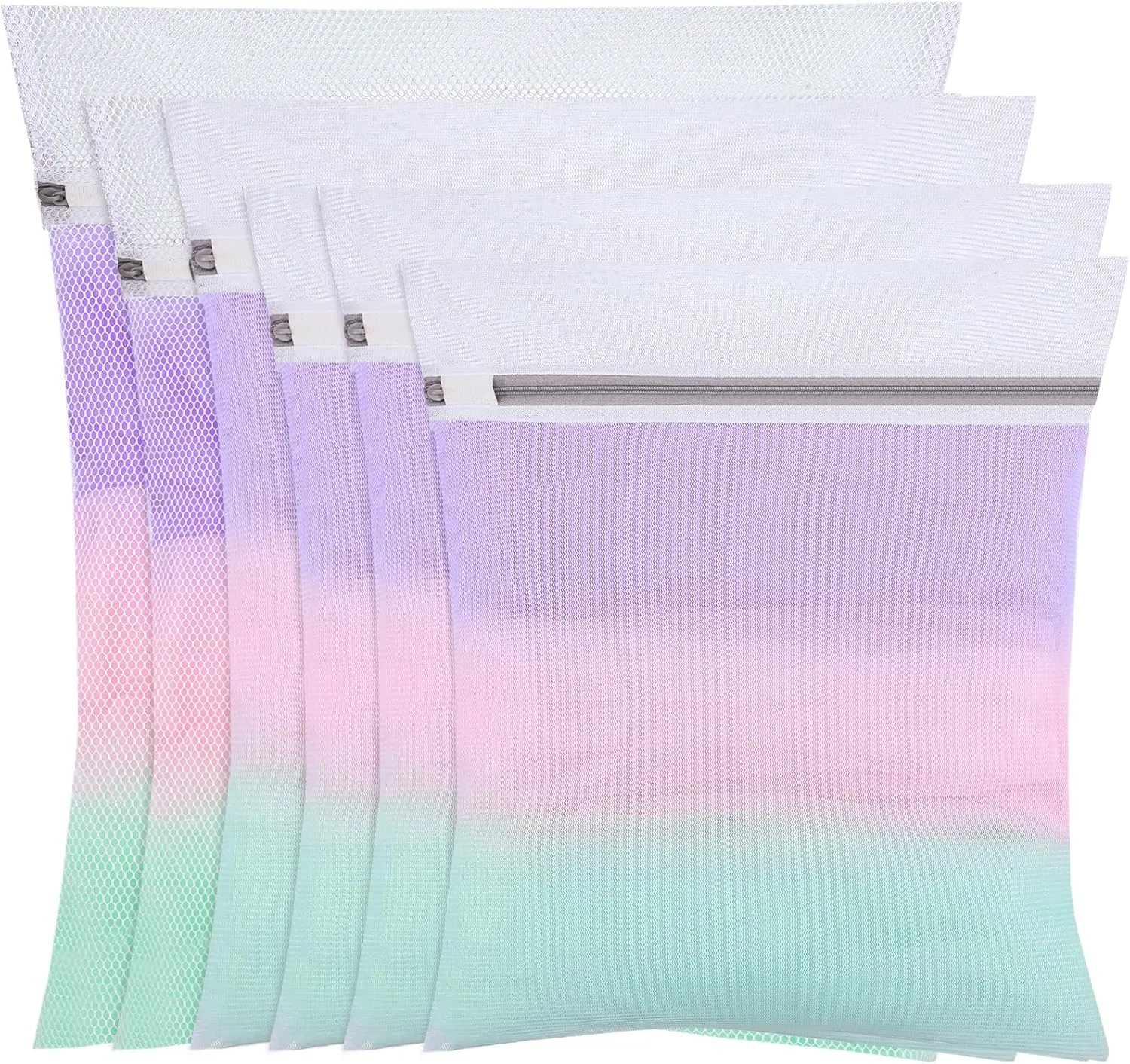 Dntorx 6 Stück Wäschenetz für Waschmaschine, Wäschesack Waschmaschine in 4 Größen Wäschebeutel Laundry Bag mit Reißvers…