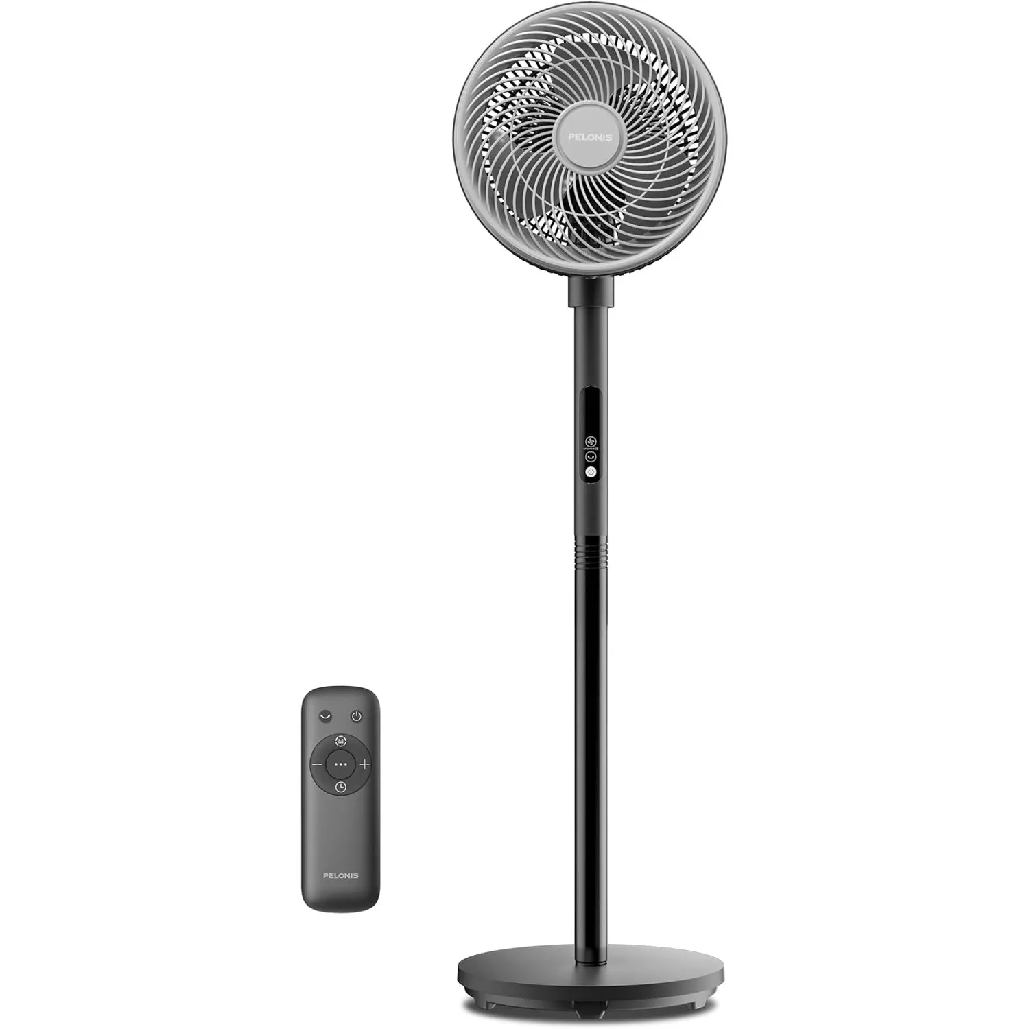PELONIS Standventilator mit Fernbedienung Touch Display 3D Zirkulation 36.5dB Leise 10m Luftstrom Höhenverstellbar 60/1…