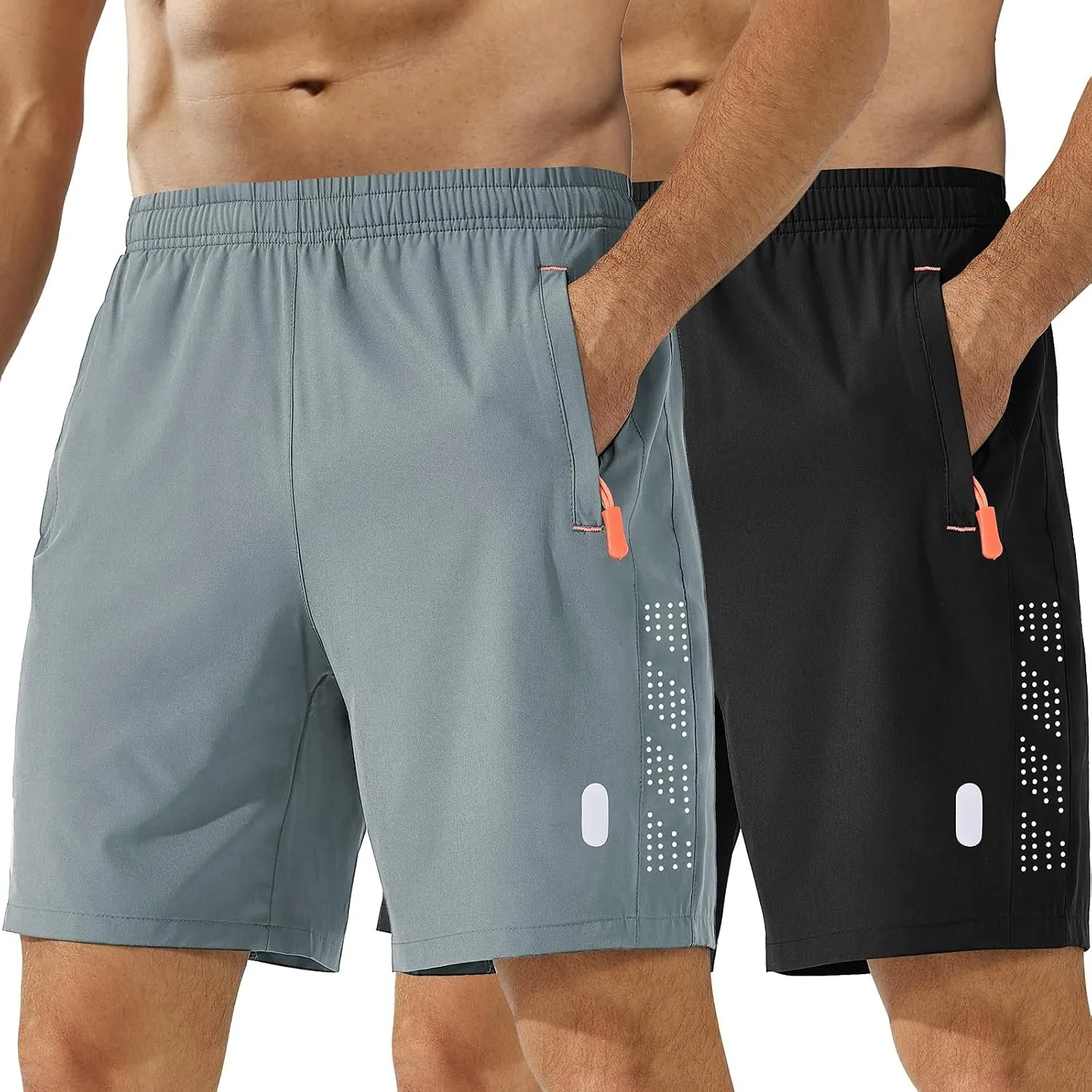 Herren Sporthose Kurze Atmungsaktive Gym Fitness Hosen Dry Fit Lauf Shorts Training Funktionsshorts Mit Reißverschlusst…