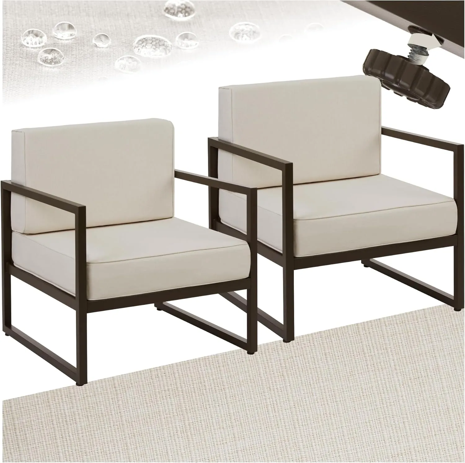 tectake 2 x Garden Chairs, Relaxing Chairs, Garden Chairs, Garden Furniture, Balcony Furniture, Patio Furniture, Conser…