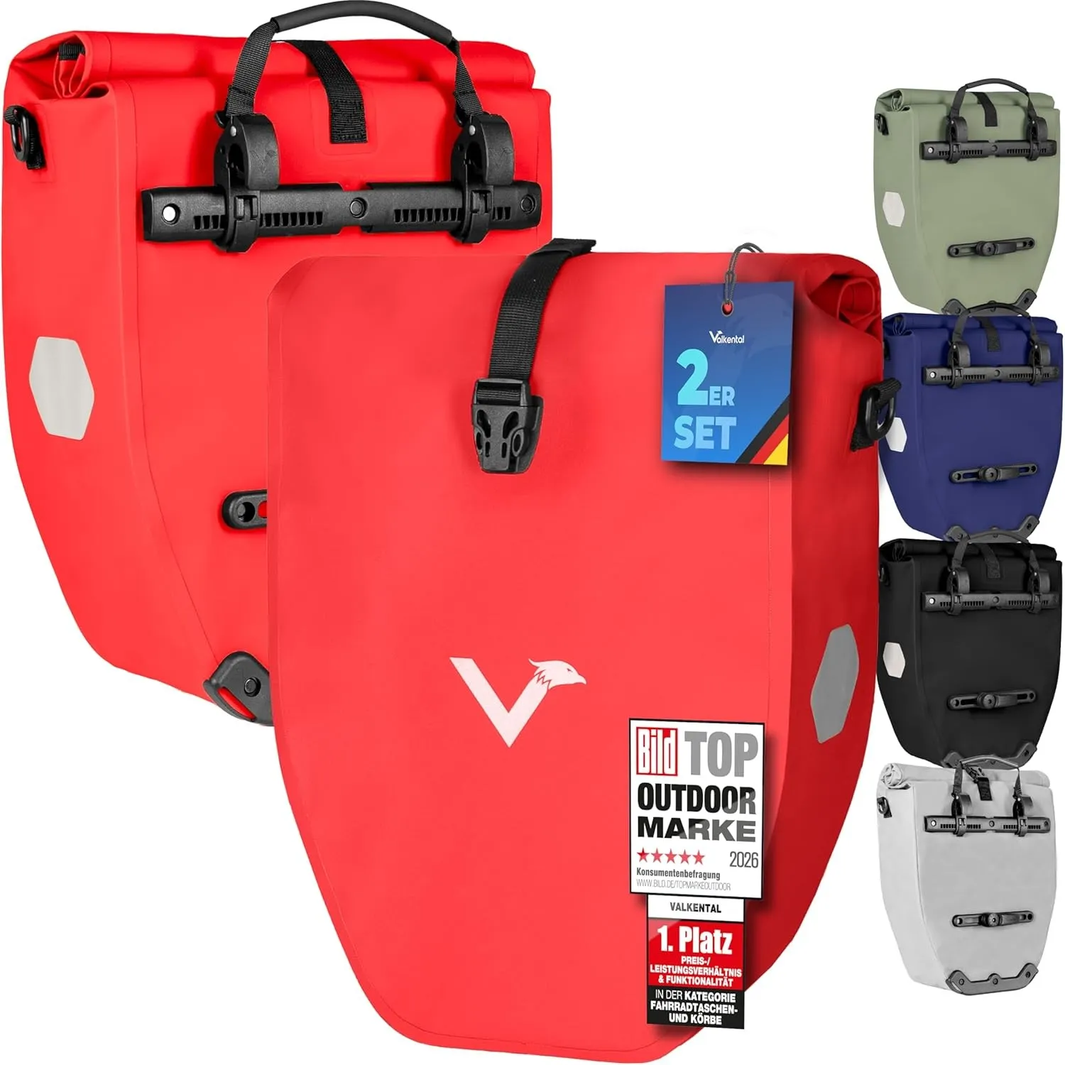 Valkental Gepäckträgertasche, Wasserdicht & Abschließbar | Abschließbar für Diebstahlschutz, große Reflektoren für Sich…