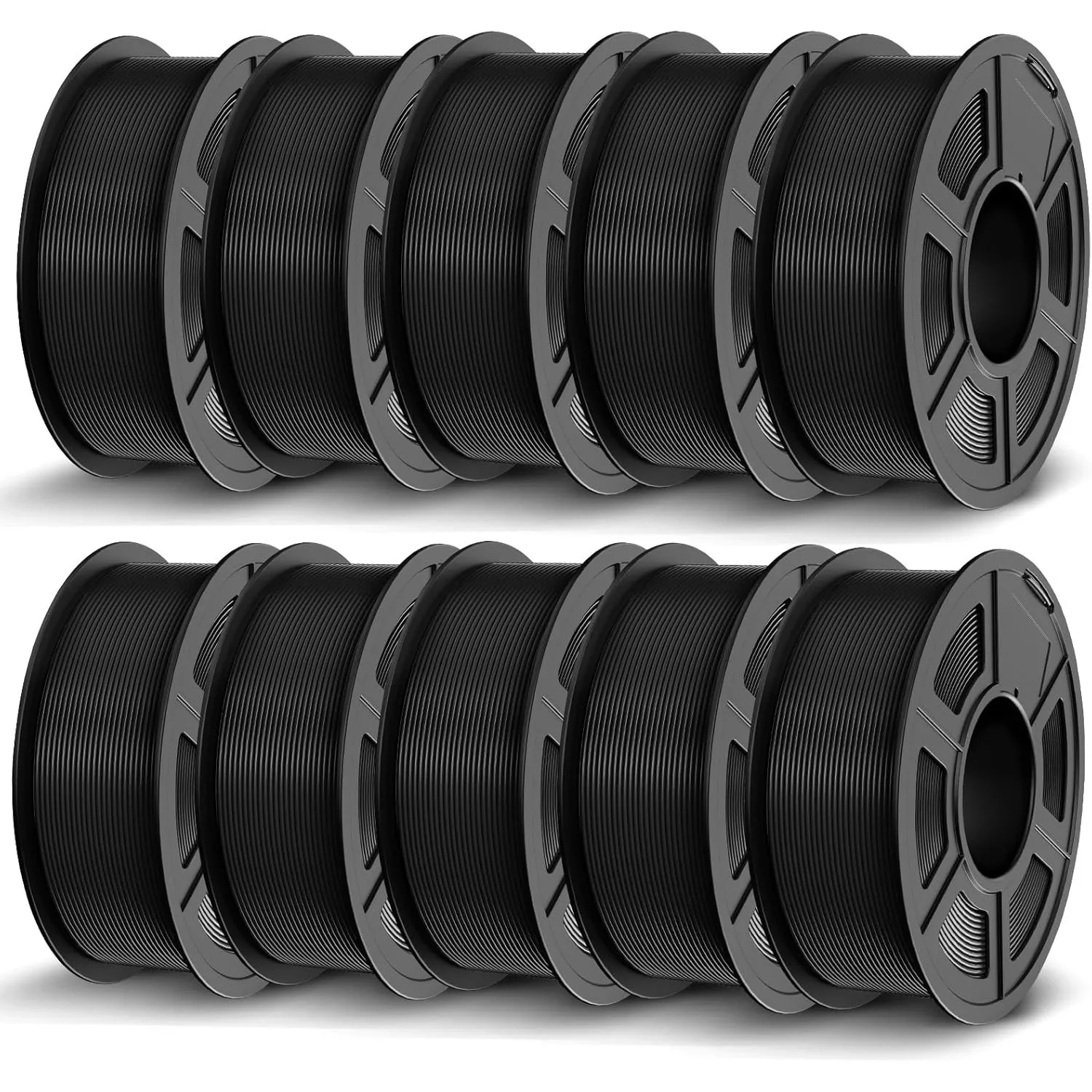 JAYO PLA Filament 1.75mm Schwarz 1.1kg*10, Nackte Wunde 3D Drucker Filament, Maßgenauigkeit +/- 0.02mm, für die meisten…