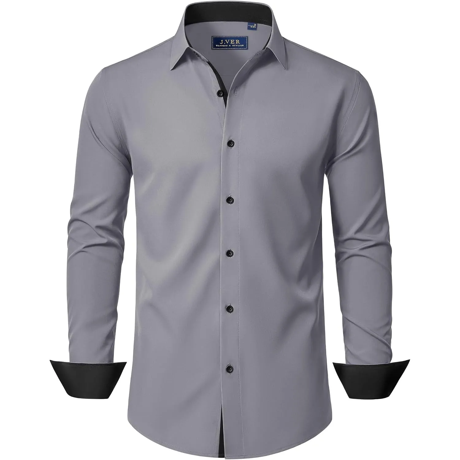 J.VER Hemd Herren Langarm Stretch Herrenhemden Regular Fit Businesshemd Männer Hochzeit Hemden Klassisch Mordern Bügell…