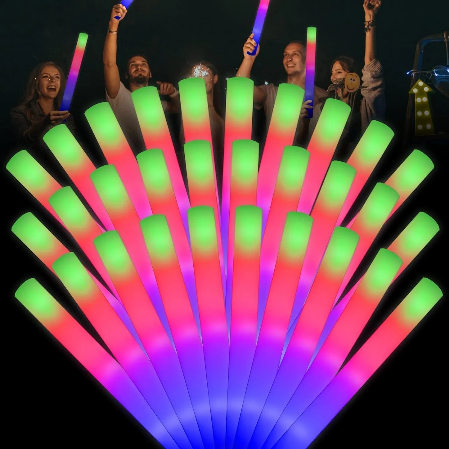 58pcs Leuchtstäbe, LED Stab - Weddings Schaumstoff Knicklichter Party Set - Für Firmenfeiern, Team-Events - Für Hochzei…