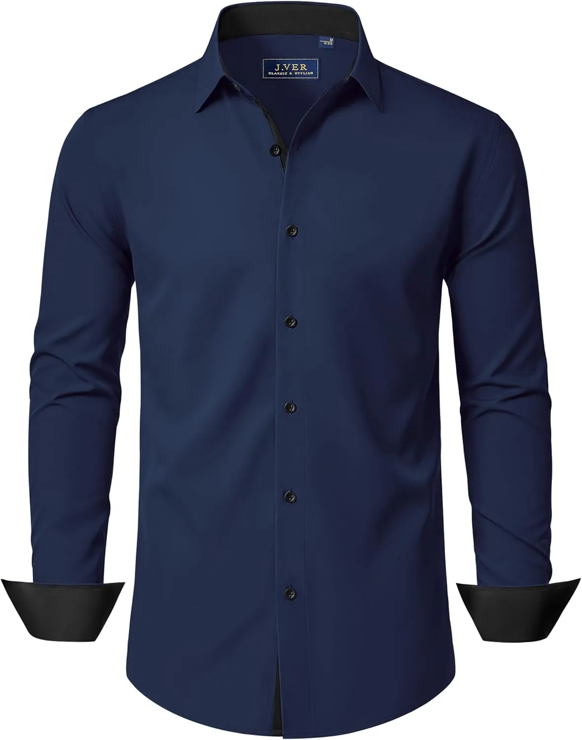 J.VER Men's Long Sleeve Stretch Men's Shirts Regular Fit Business Shirt Men Wedding Shirts Classic Modern Easy Iron Sui…