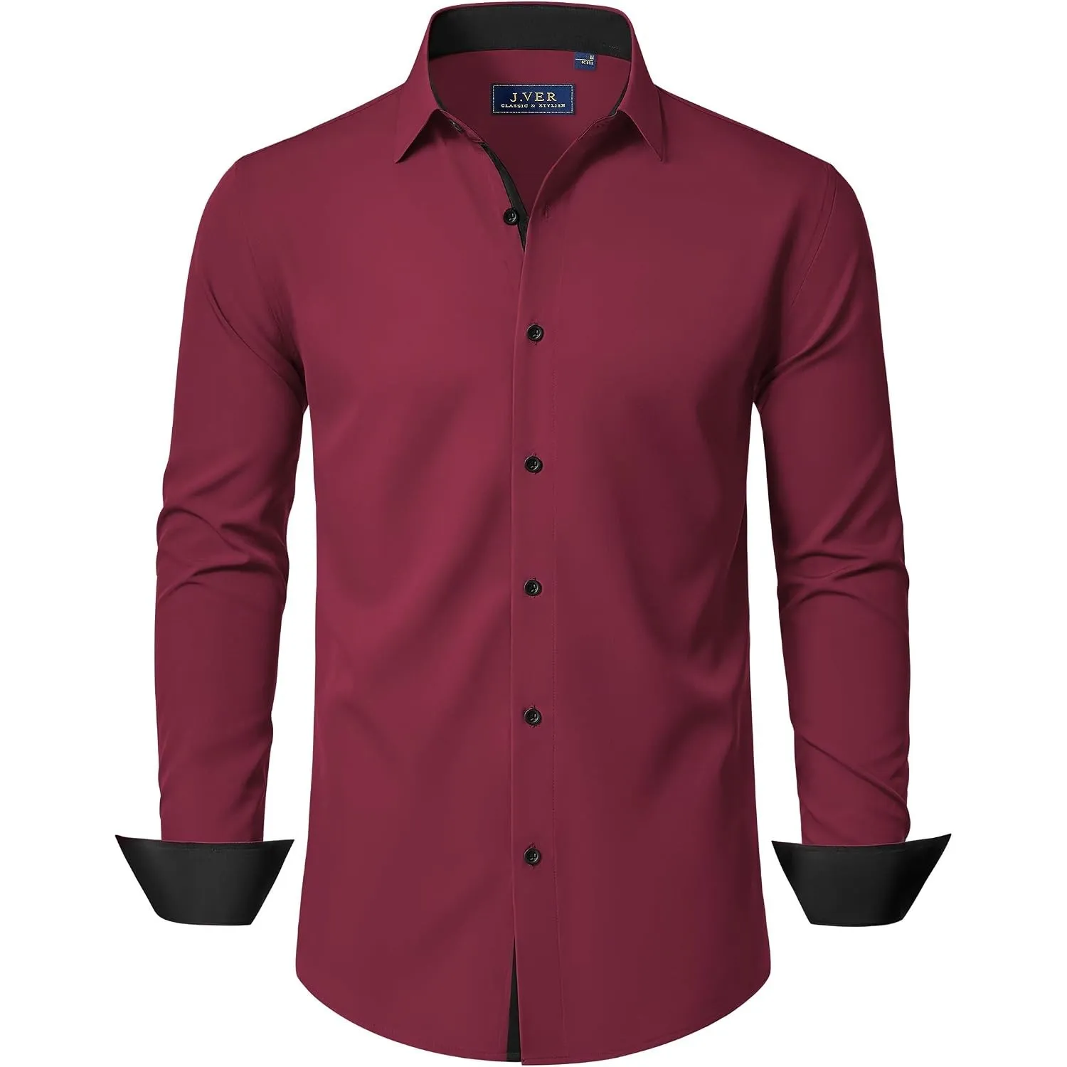 J.VER Hemd Herren Langarm Stretch Herrenhemden Regular Fit Businesshemd Männer Hochzeit Hemden Klassisch Mordern Bügell…