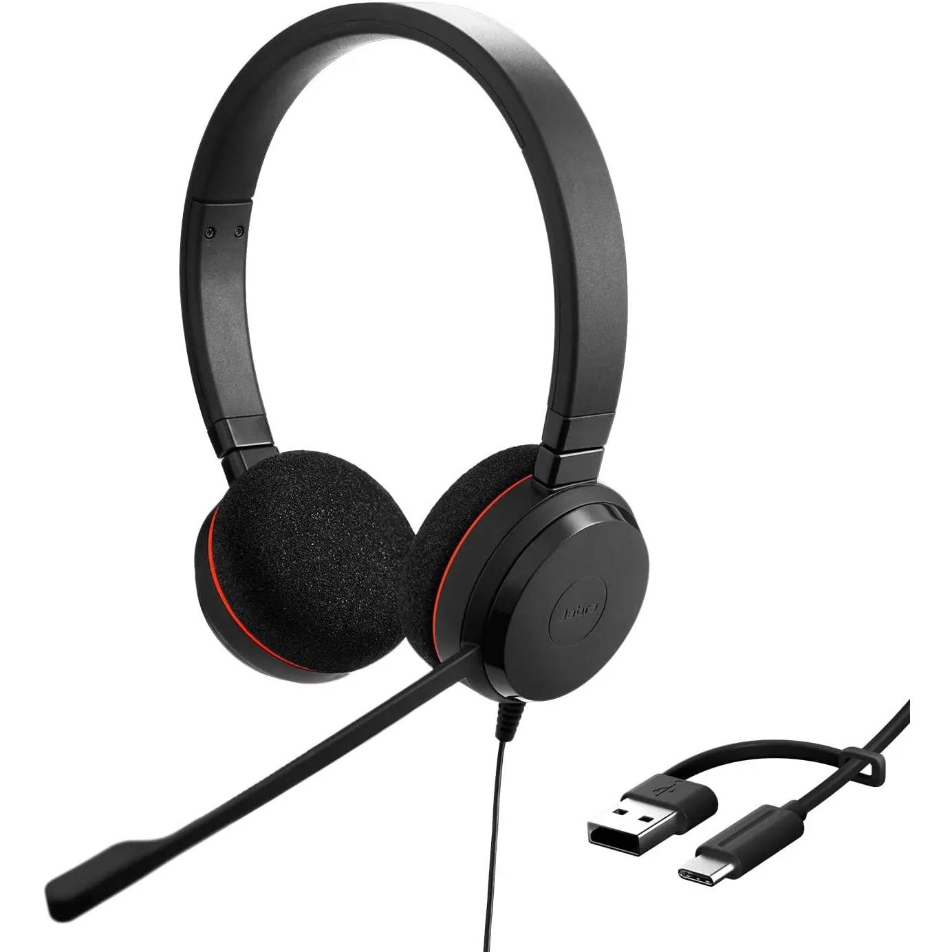 Jabra Evolve 20 Stereo Headset - Unified Communication Zertifizierte Kopfhörer für VoIP Softphone mit passiver Geräusch…