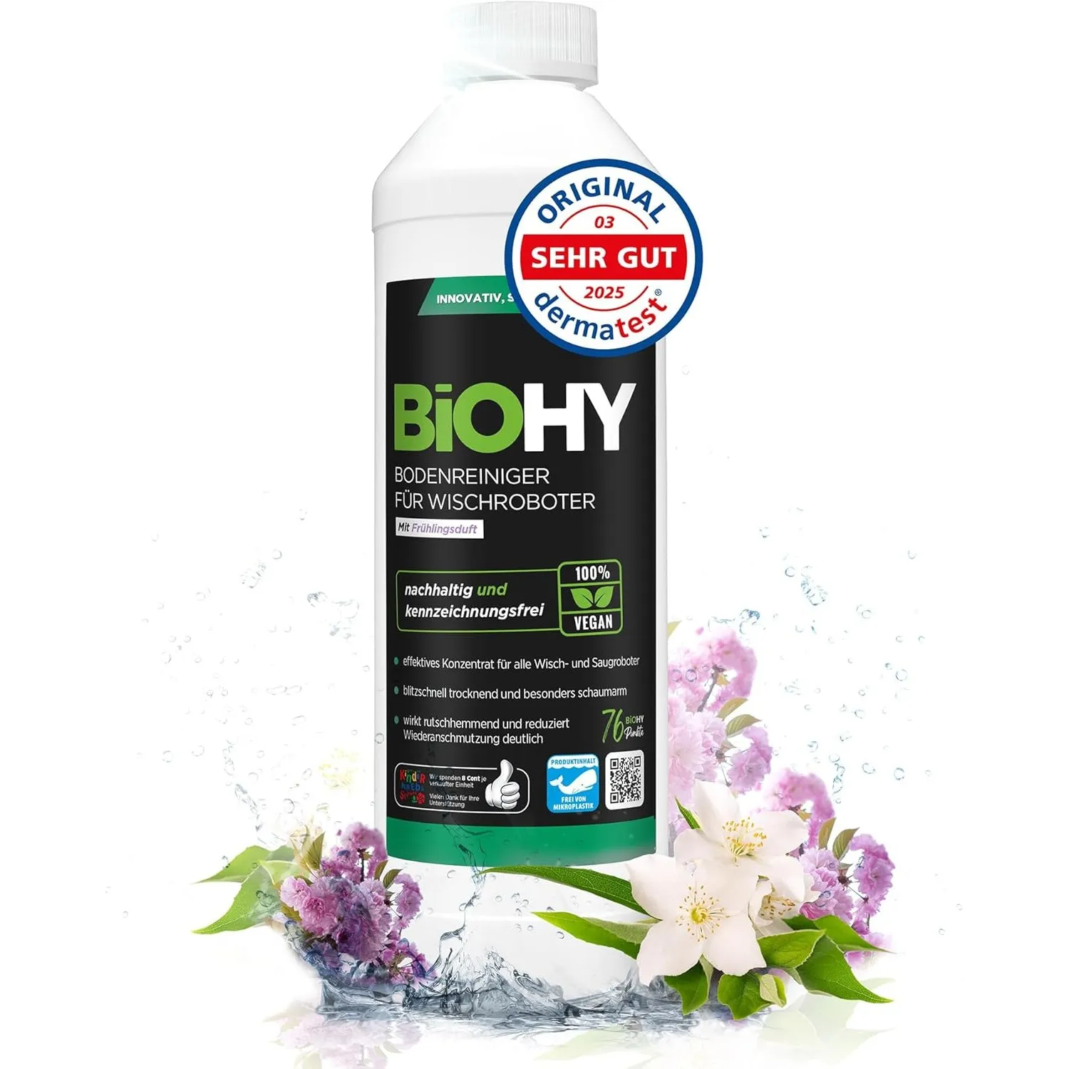 BiOHY Bodenreiniger für alle Wischroboter mit Frühlingsduft (500 ml) | Reinigungsmittel Konzentrat für alle Wisch & Sau…