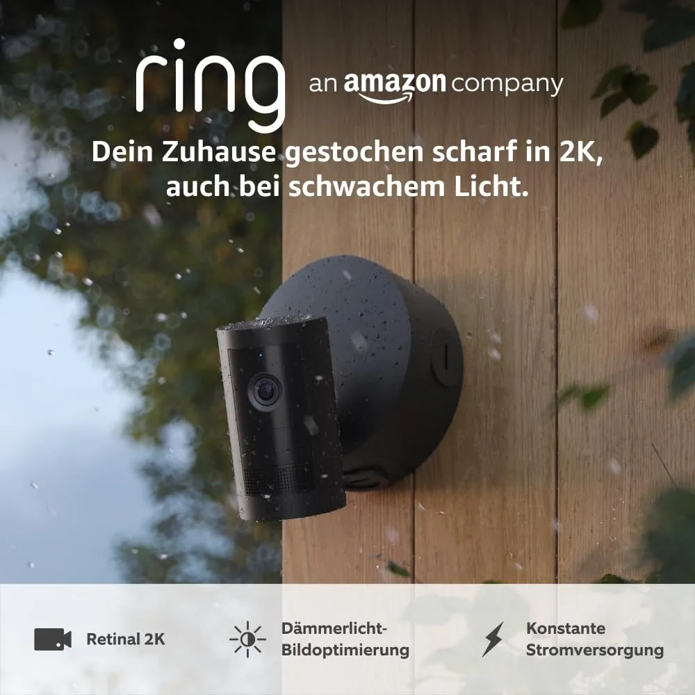 Ring Außenkamera Plus Power-over-Ethernet (neueste generation) | 2K-Weitwinkelvideo, Konstante Stromversorgung, Profess…