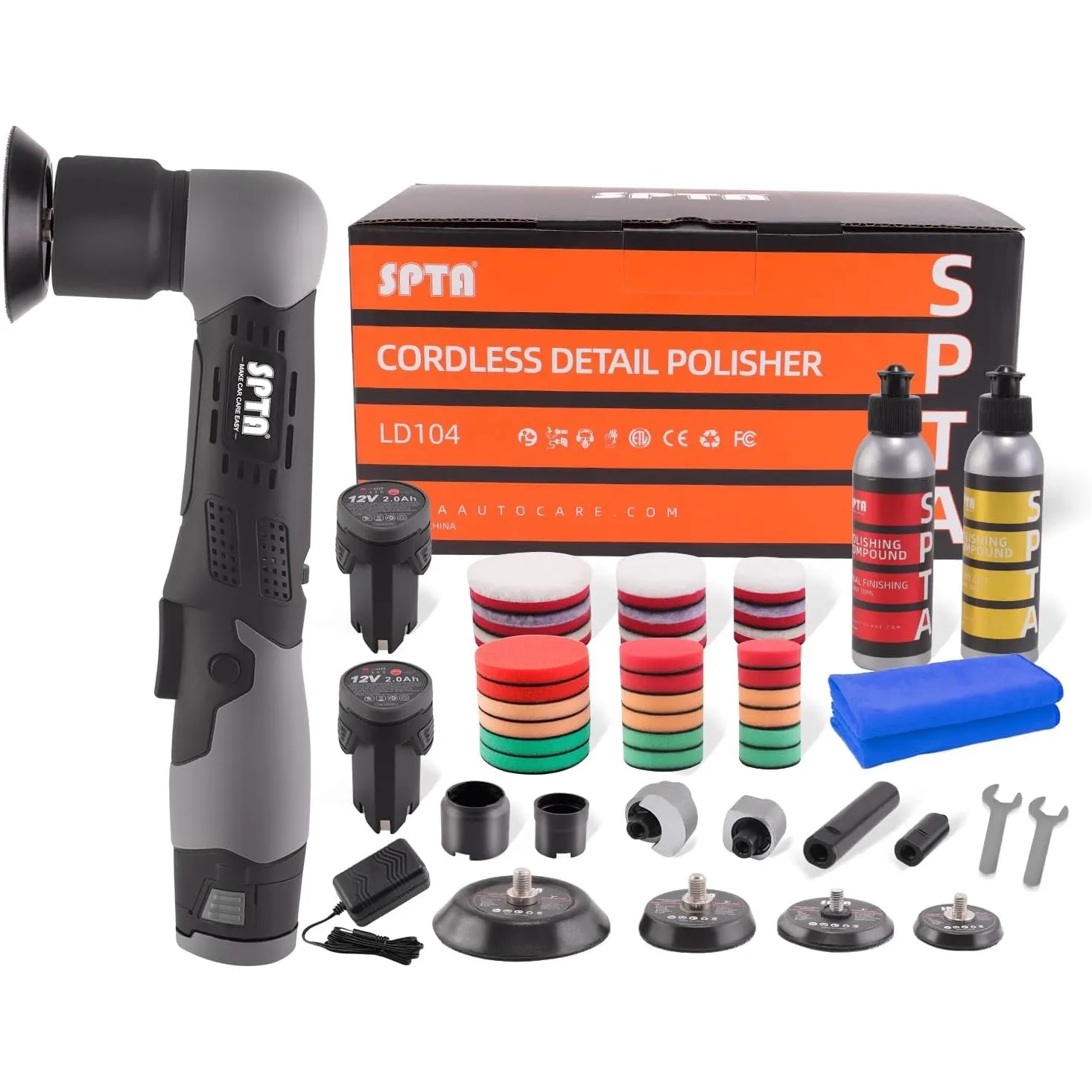 SPTA Akku Mini Auto 12V Kratzer Killer Auto RO/DA Akku mit zum , Schleifen und Reinigen