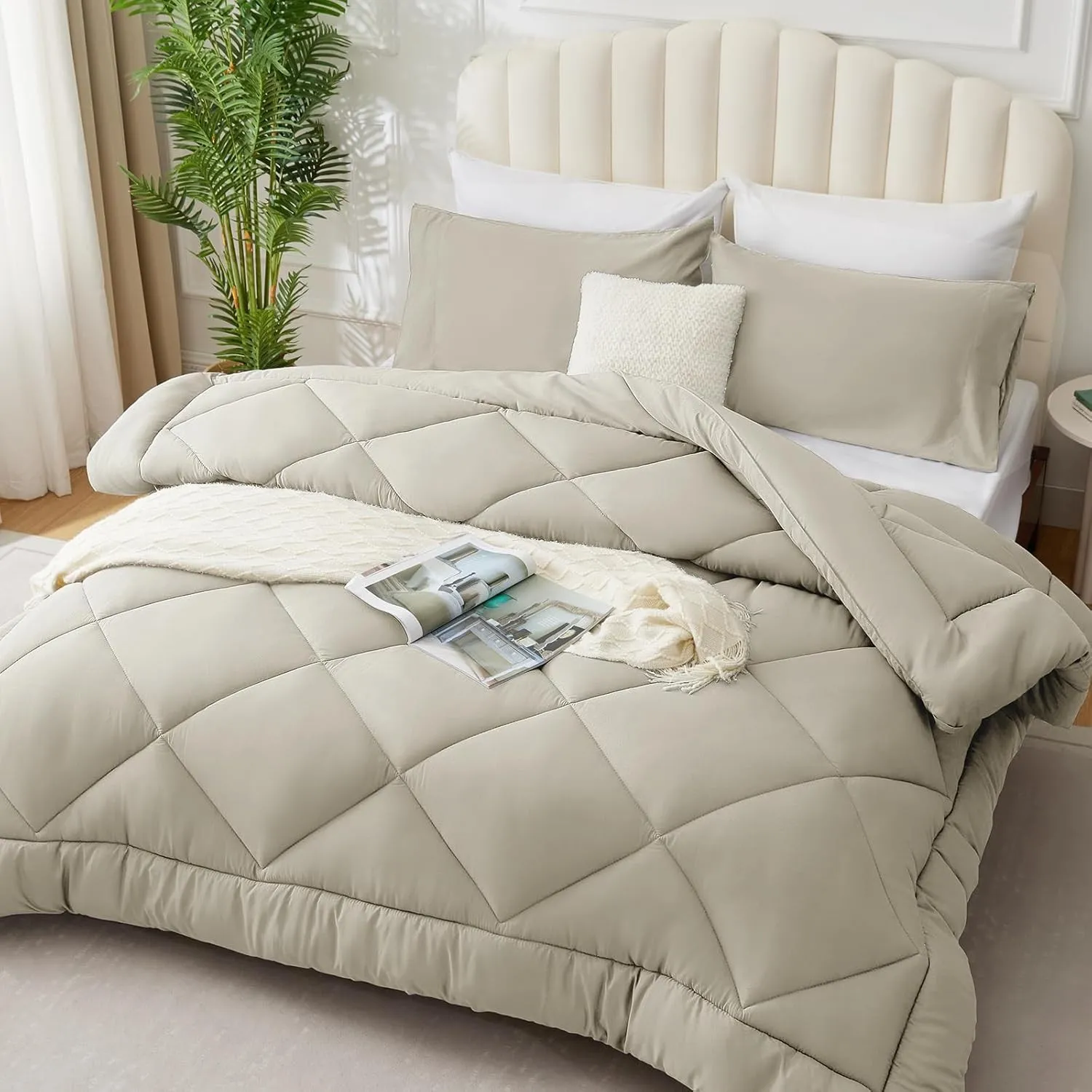 WAVVE Bettdecke 155x220 cm Ganzjahresdecke 4 Jahreszeiten, Steppdecke 300gsm Mikrofaser 155x220cm, Super Weiche Decke Z…
