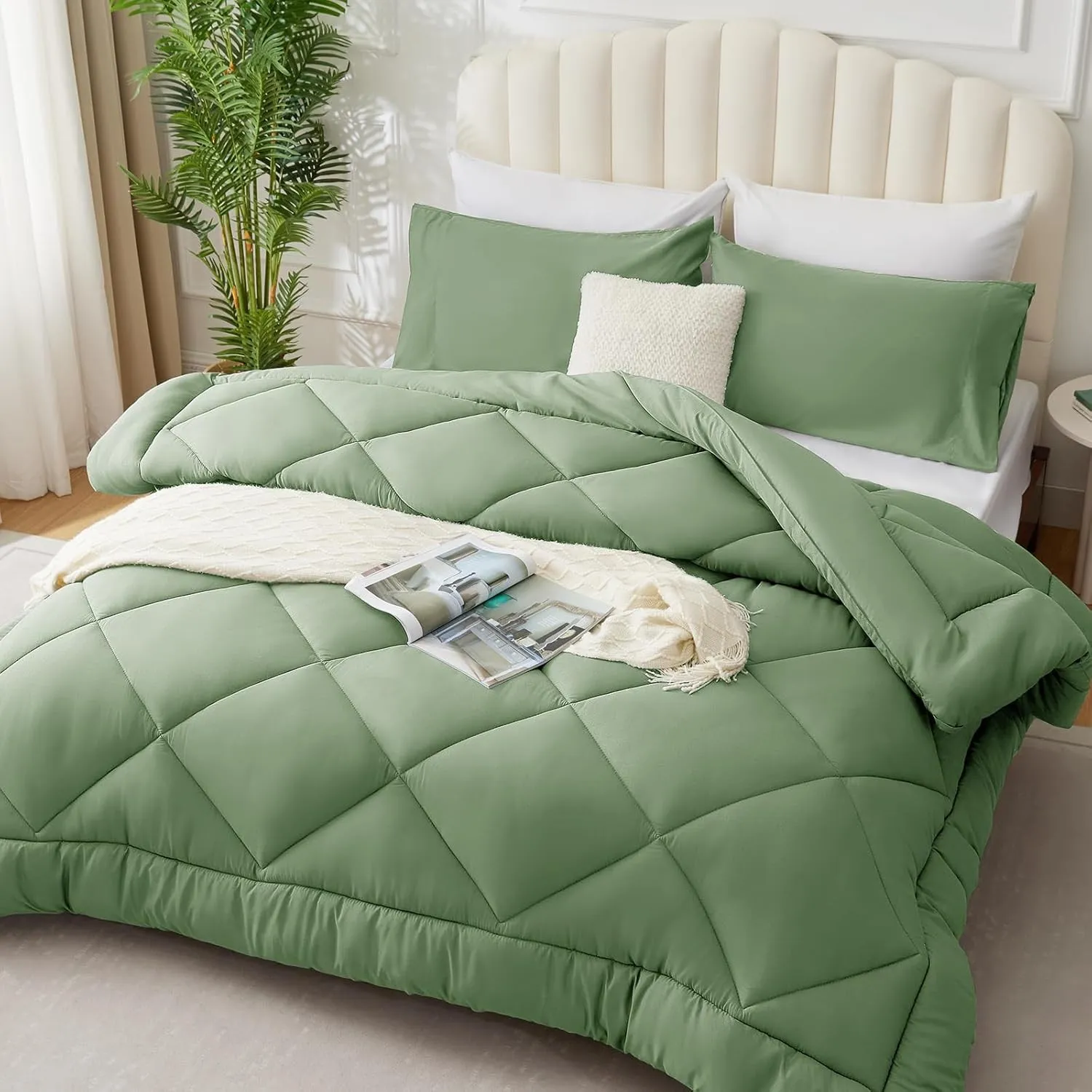 WAVVE Bettdecke 155x220 cm Ganzjahresdecke 4 Jahreszeiten, Steppdecke 300gsm Mikrofaser 155x220cm, Super Weiche Decke Z…