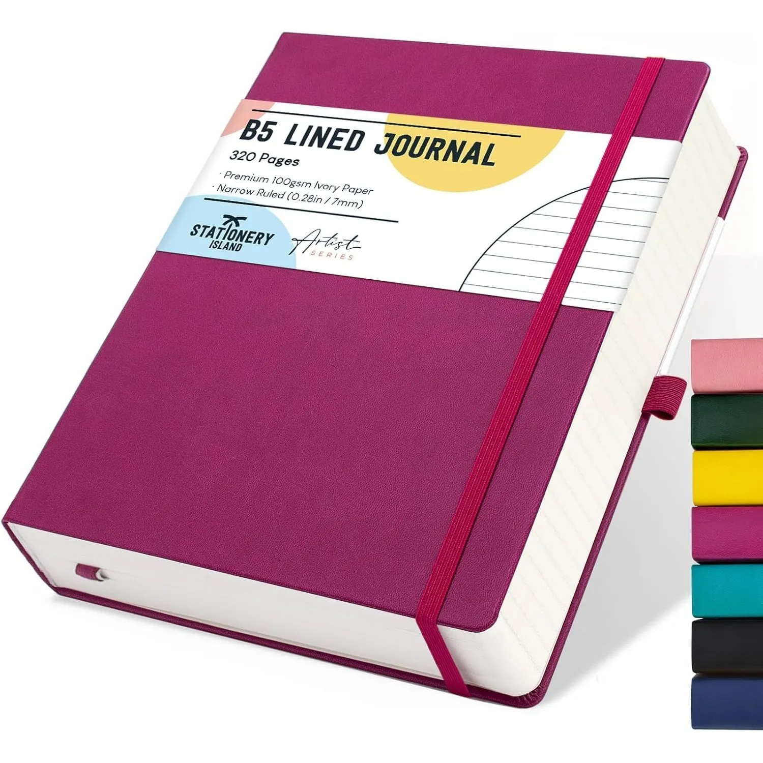 STATIONERY ISLAND B5 liniertes Notizbuch, 320 Seiten dickes liniertes Tagebuch, Hardcover mit 100 g/m² zum Schreiben, A…