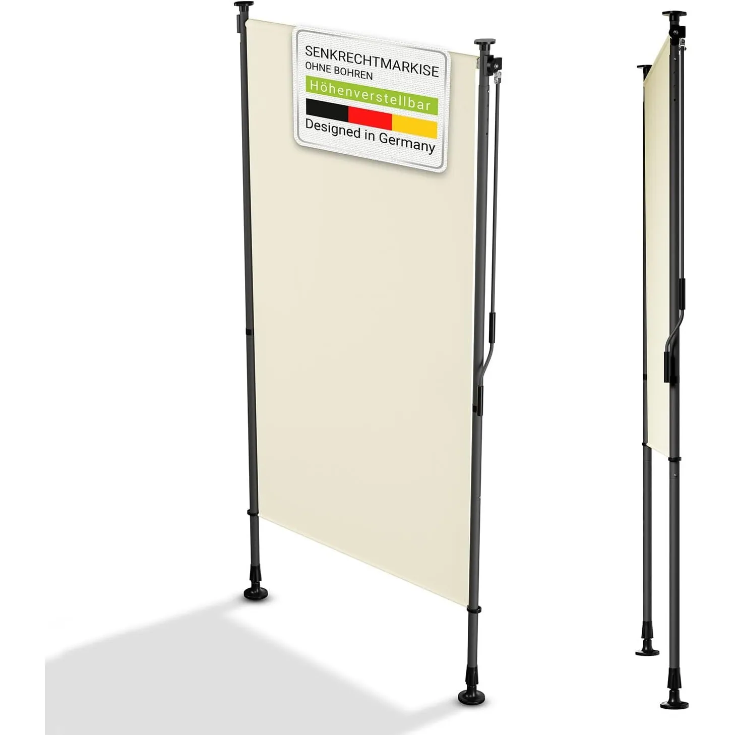 Juskys® Senkrechtmarkise Barbados 100x310 cm - Balkon Sichtschutz wetterfest - Ausziehbare Seitenmarkise ohne Bohren fü…