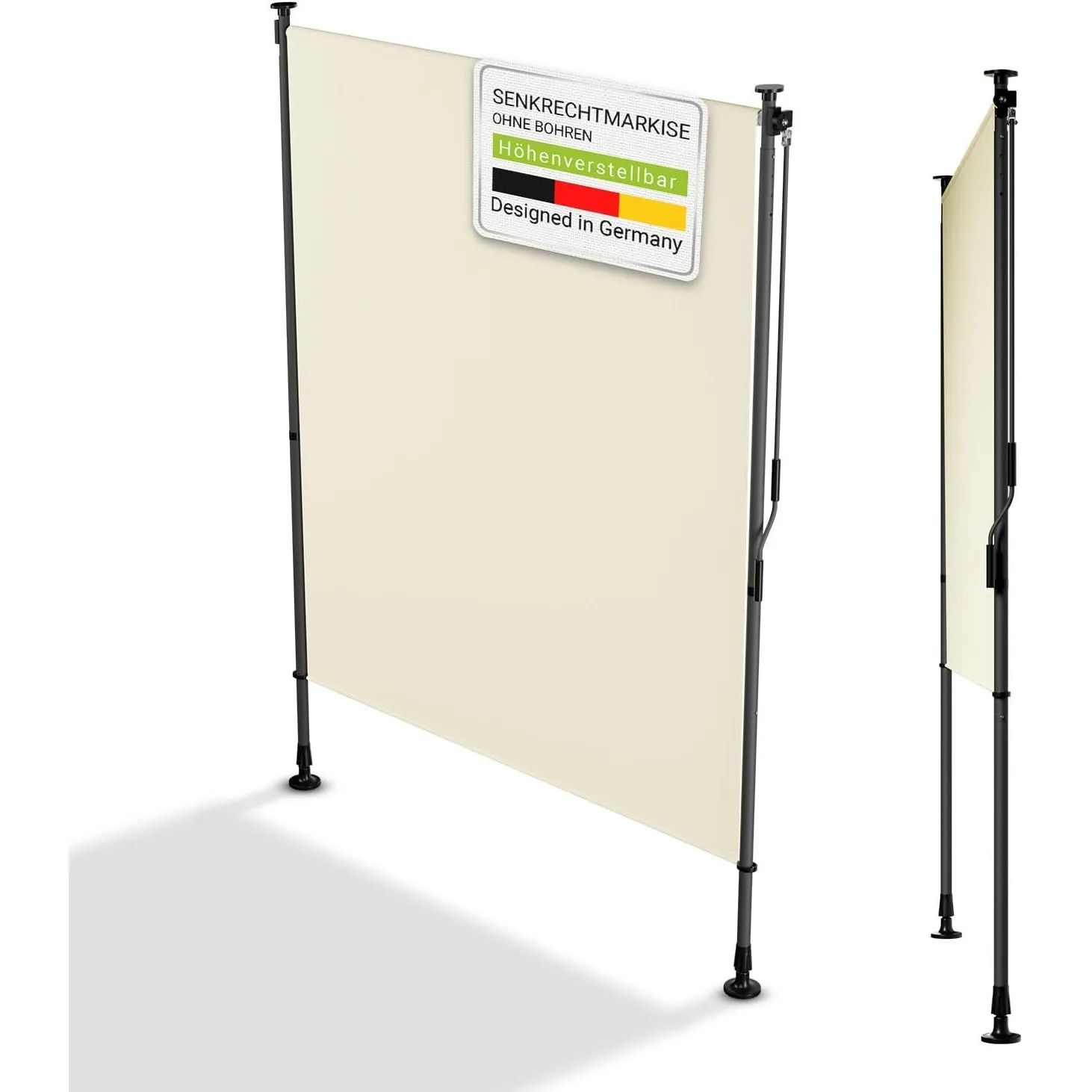 Juskys® Senkrechtmarkise Barbados 150x310 cm - Balkon Sichtschutz wetterfest - Ausziehbare Seitenmarkise ohne Bohren fü…