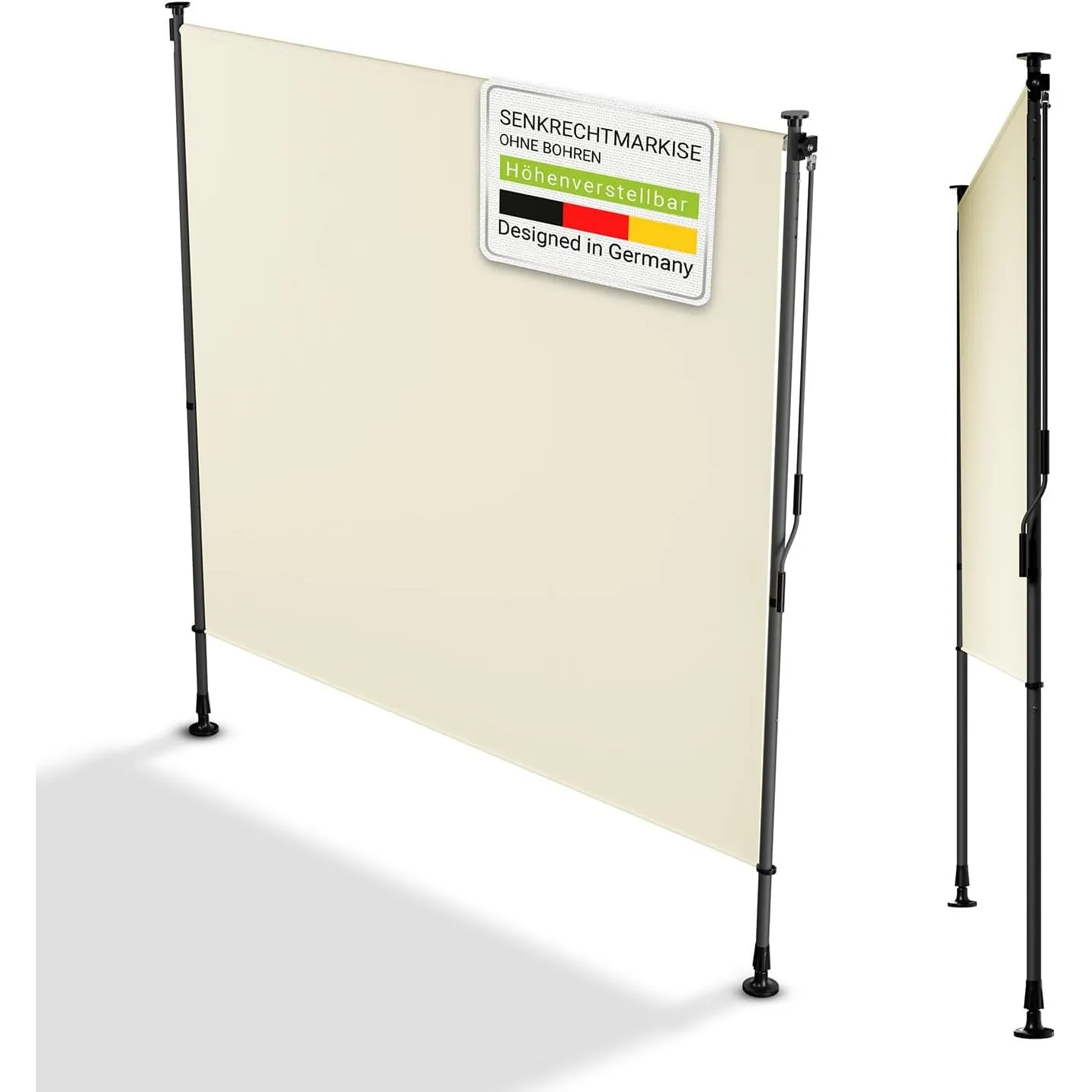 Juskys® Senkrechtmarkise Barbados 200x310 cm - Balkon Sichtschutz wetterfest - Ausziehbare Seitenmarkise ohne Bohren fü…