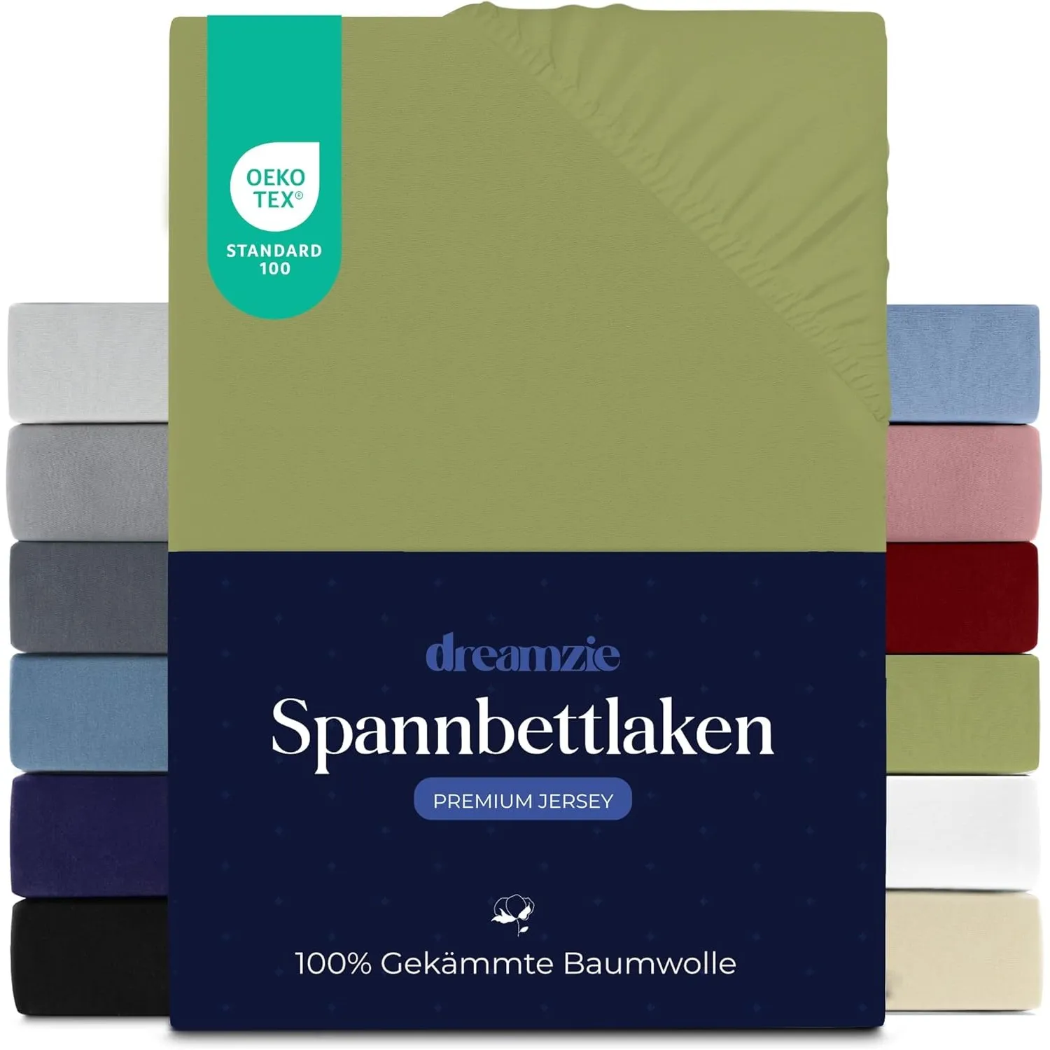 Dreamzie - Spannbettlaken - 100x200cm - 100% Gekämmte Baumwolle - Jersey