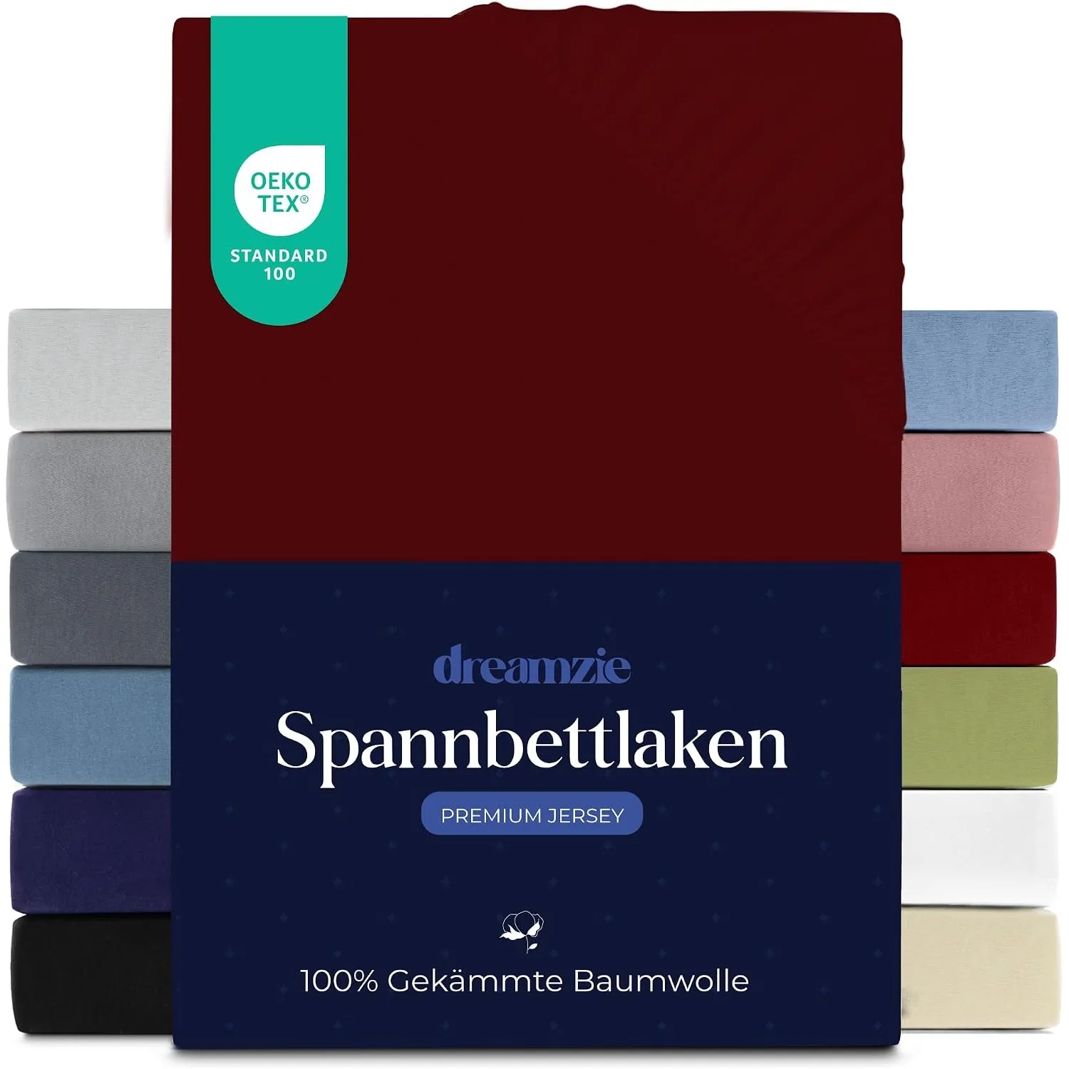 Dreamzie - Spannbettlaken - 160x200cm - 100% Gekämmte Baumwolle - Jersey