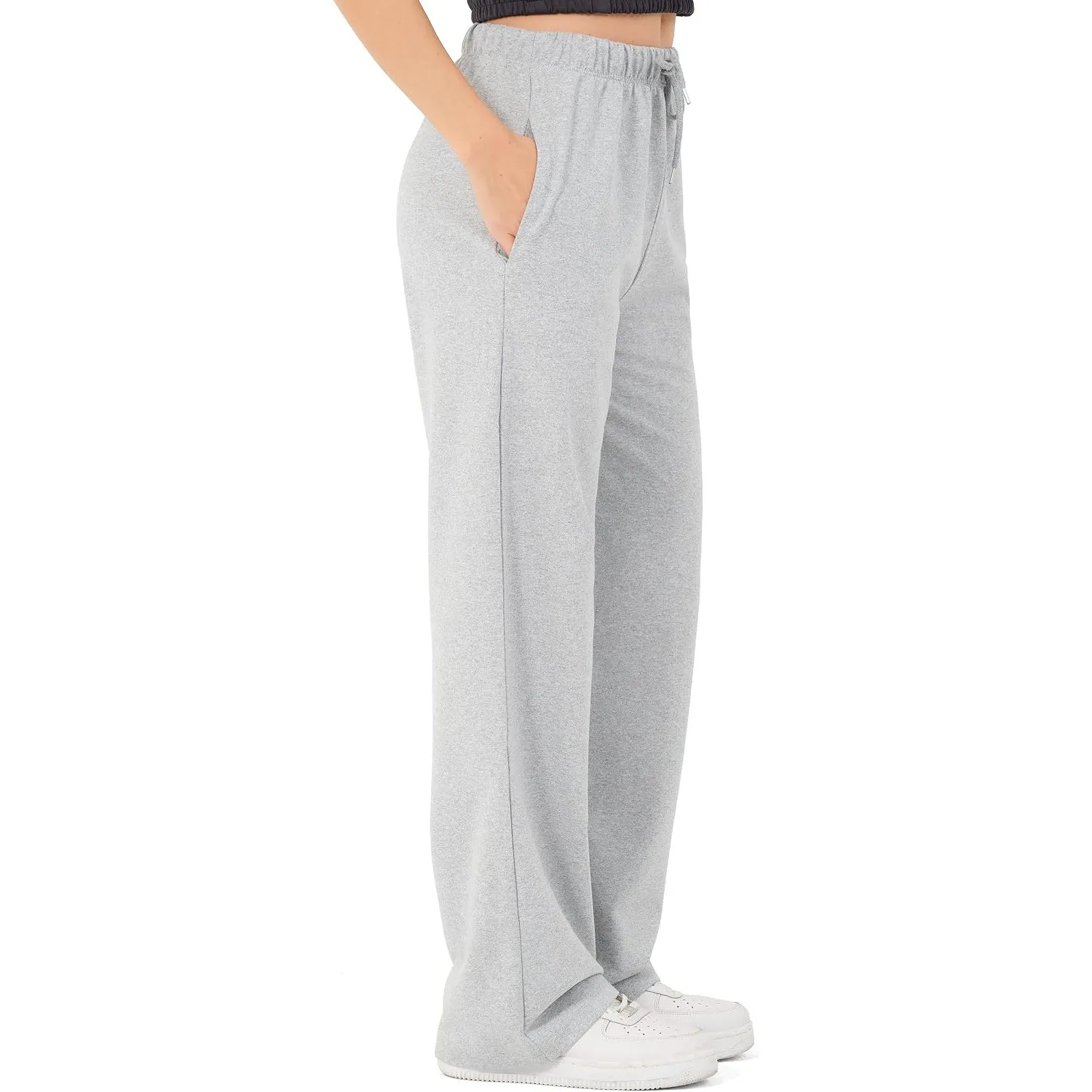 ROSS CAMP Jogginghose Damen - Baumwolle Sporthose Lang Hose Weites Bein