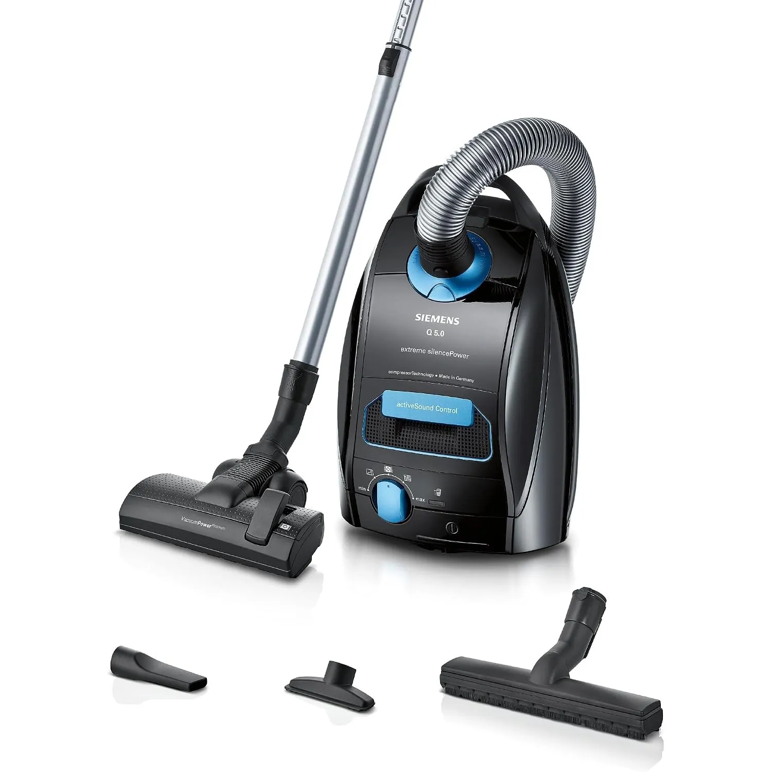 Siemens Staubsauger mit Beutel Q5.0 Extreme silencePower VSQ5X1232, für Allergiker, Hygiene-Filter, Starke Saugleistung…
