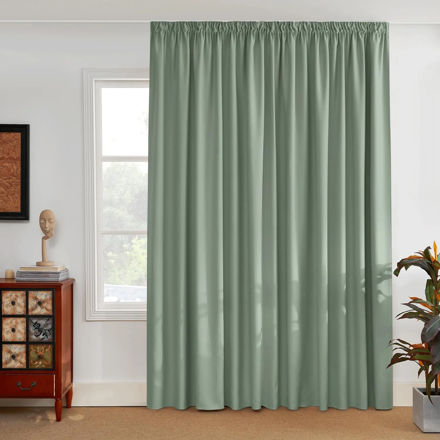 PONY DANCE Übergardinen Wohnzimmer mit Kräuselband Vorhang Blickdicht Schiene 1er-Set H 245 x B 200 cm Thermo Gardine I…