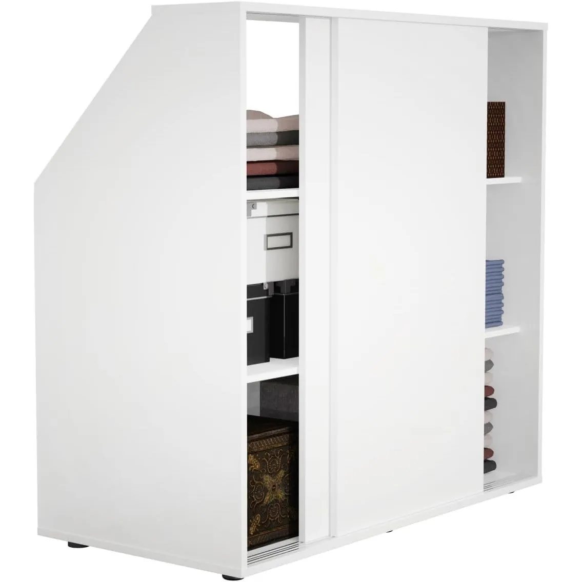 VDD Kleiderschrank mit schräger Wand im Dachgeschoss-Schlafzimmer – Schrank für schräge Wände