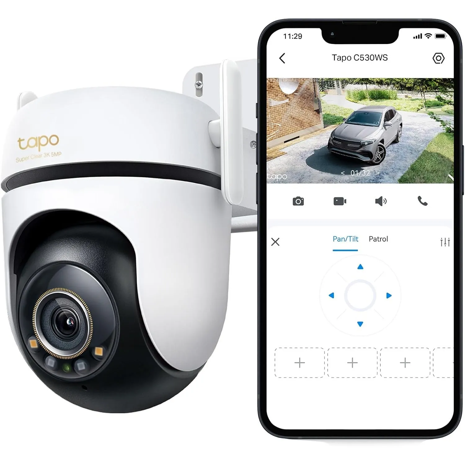 Tapo C530WS 360° Überwachungskamera Außen, 3K 5MP, Starlight Farbe Nachtsicht, KI-Erkennung, Bewegungsverfolgung, WLAN …