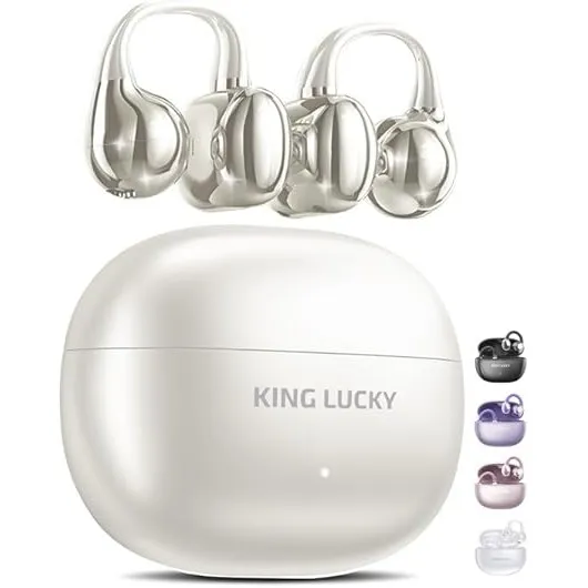 Kinglucky Open-Ear-Kopfhörer Kabellos Bluetooth 6.0–Clip-On-Ohrhörer mit Mikrofon,50h Spielzeit,ENC,IPX5 Wasserfes–Komf…